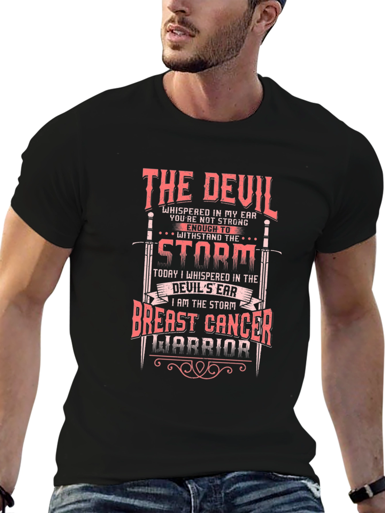 Breast Cancer Warrior T-Shirt: Devil & Storm
