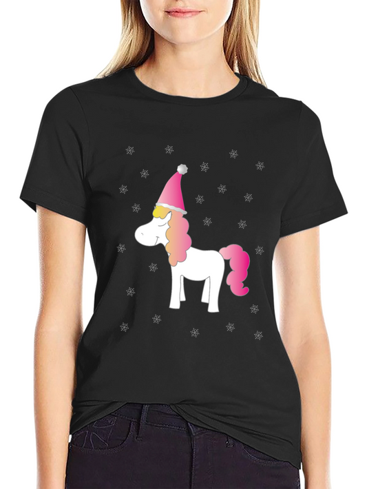 Festive Unicorn Graphic Tee - Holiday Cheer