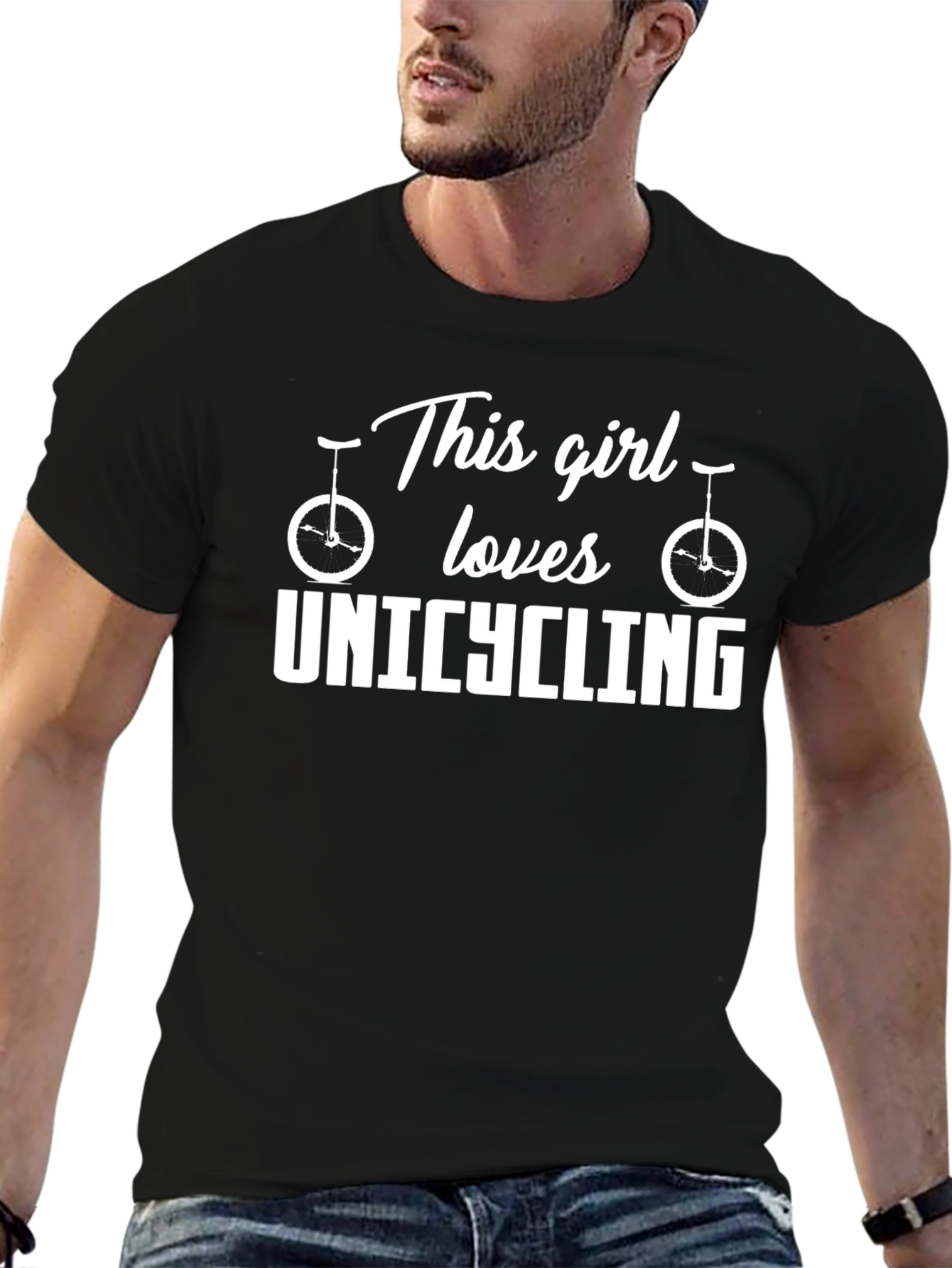 This Girl Loves Unicycling T-Shirt - Black