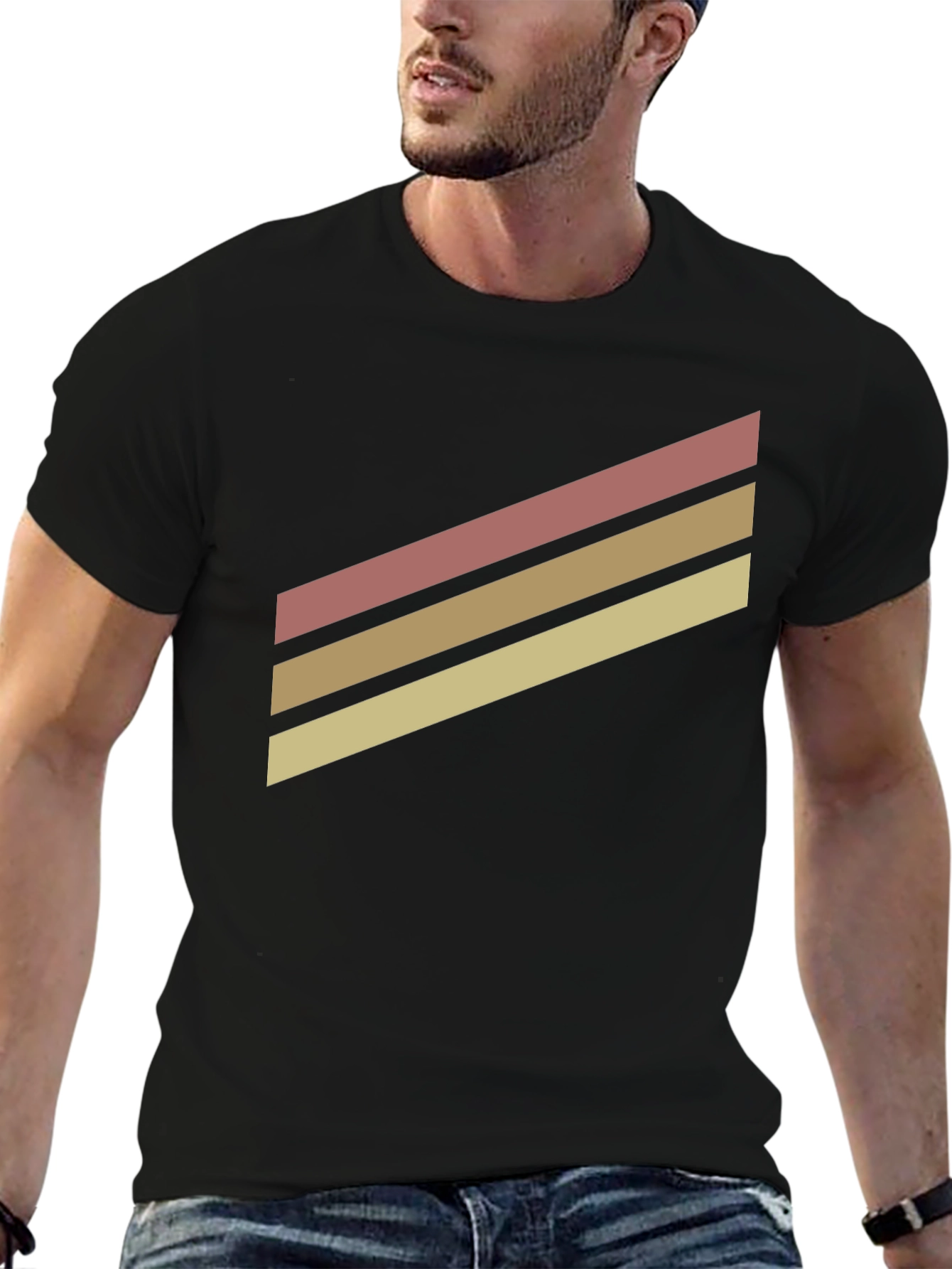Retro Stripe T-Shirt - Black