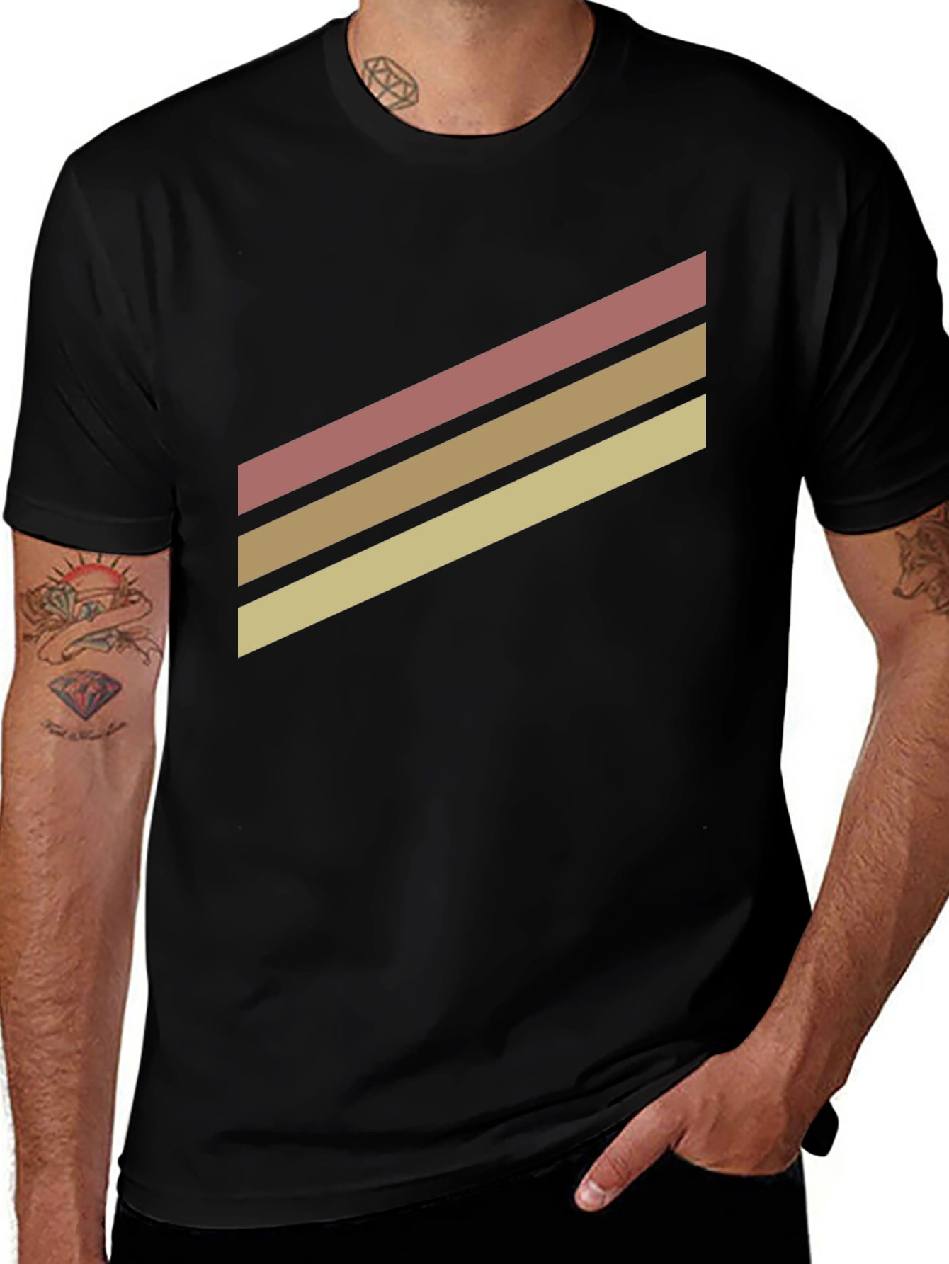 Retro Stripe T-Shirt - Black