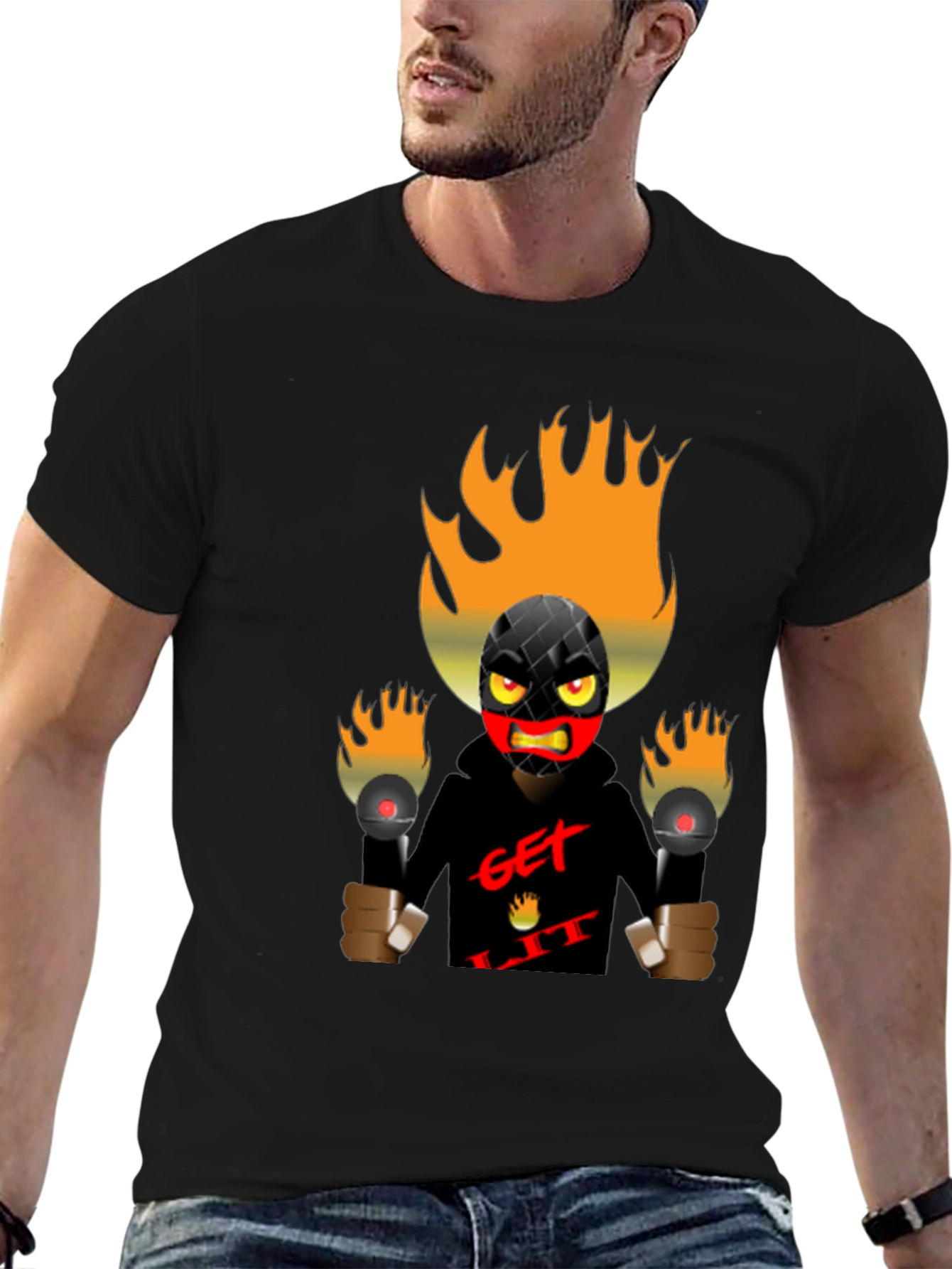 Get Lit Graphic Tee - Bold Black T-Shirt