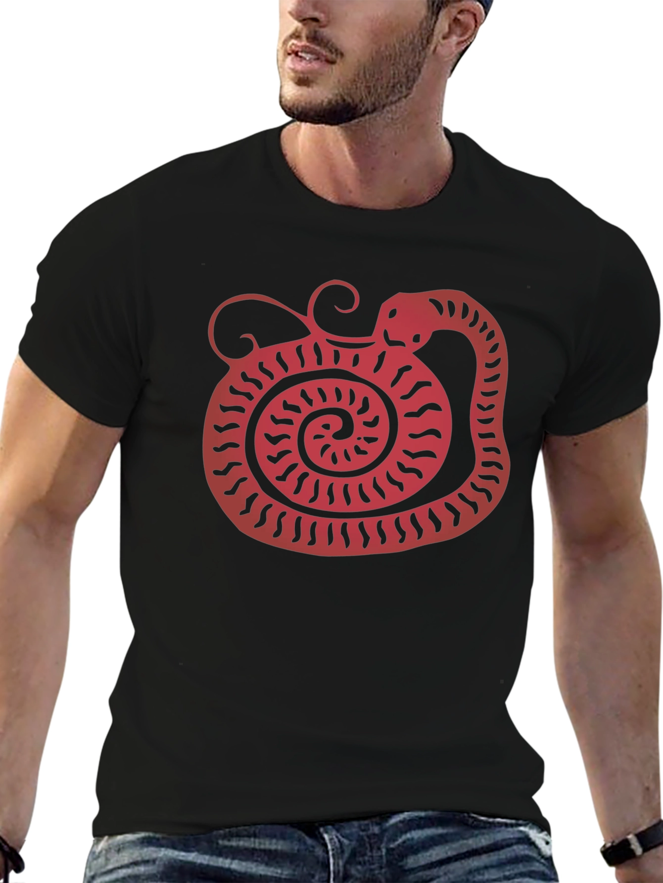 Snake Graphic Tee - Unique Red Serpent Design