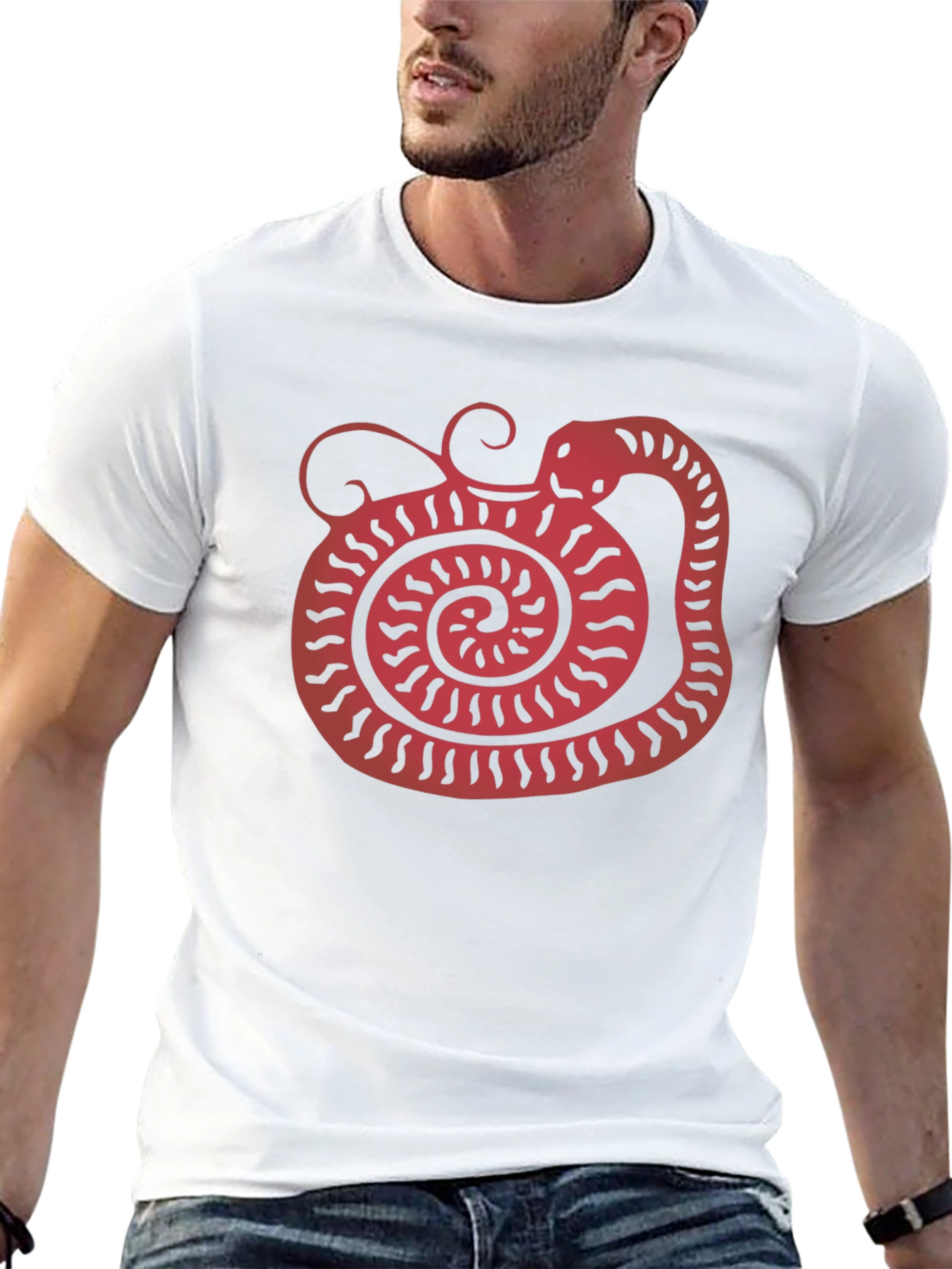 Snake Graphic Tee - Unique Red Serpent Design
