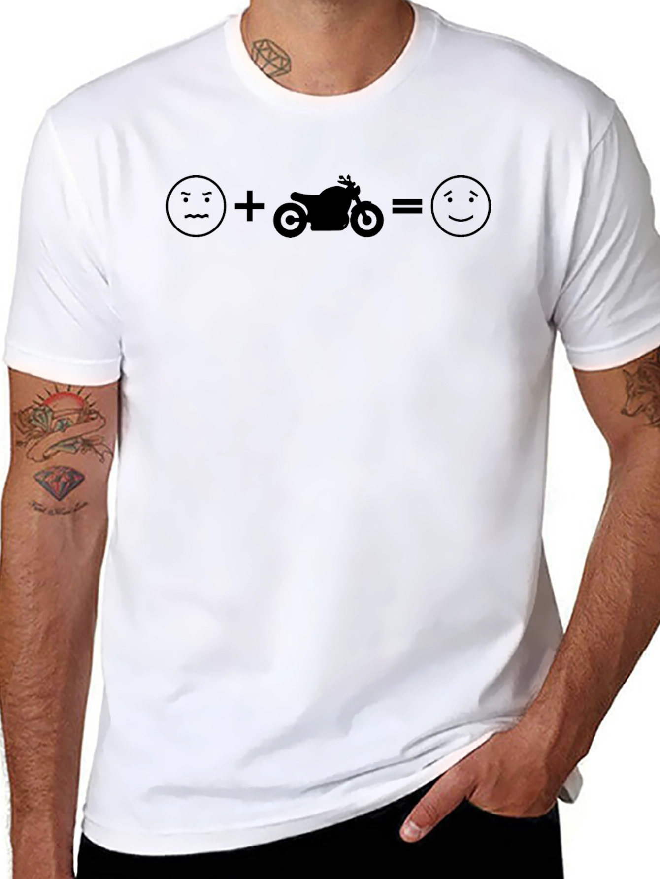 Motorcycle Equals Happy T-Shirt - Biker Tee