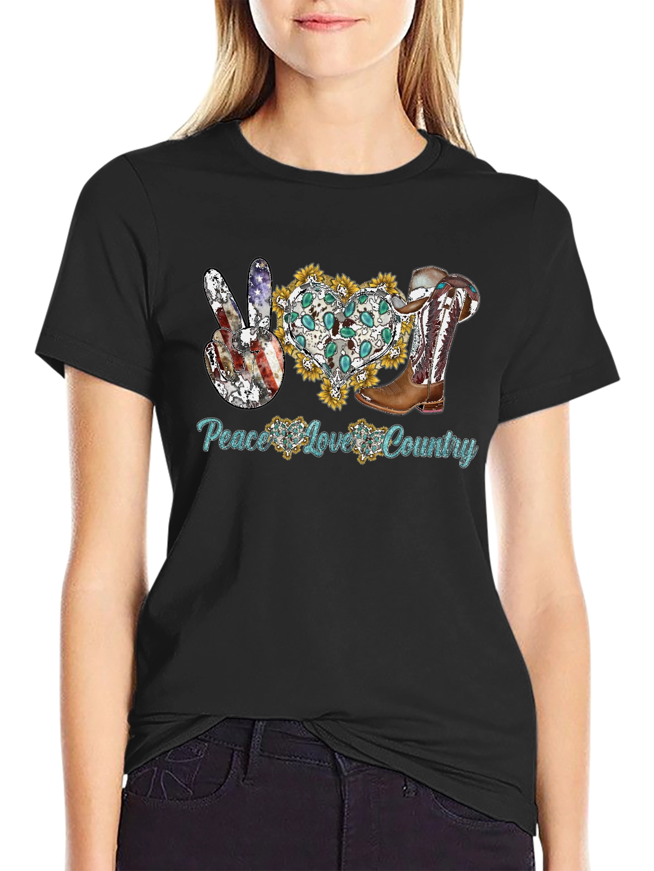 Peace Love Country Graphic Tee