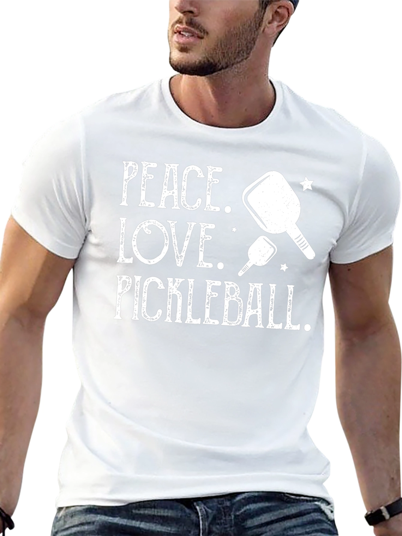 Peace Love Pickleball Black Graphic Tee