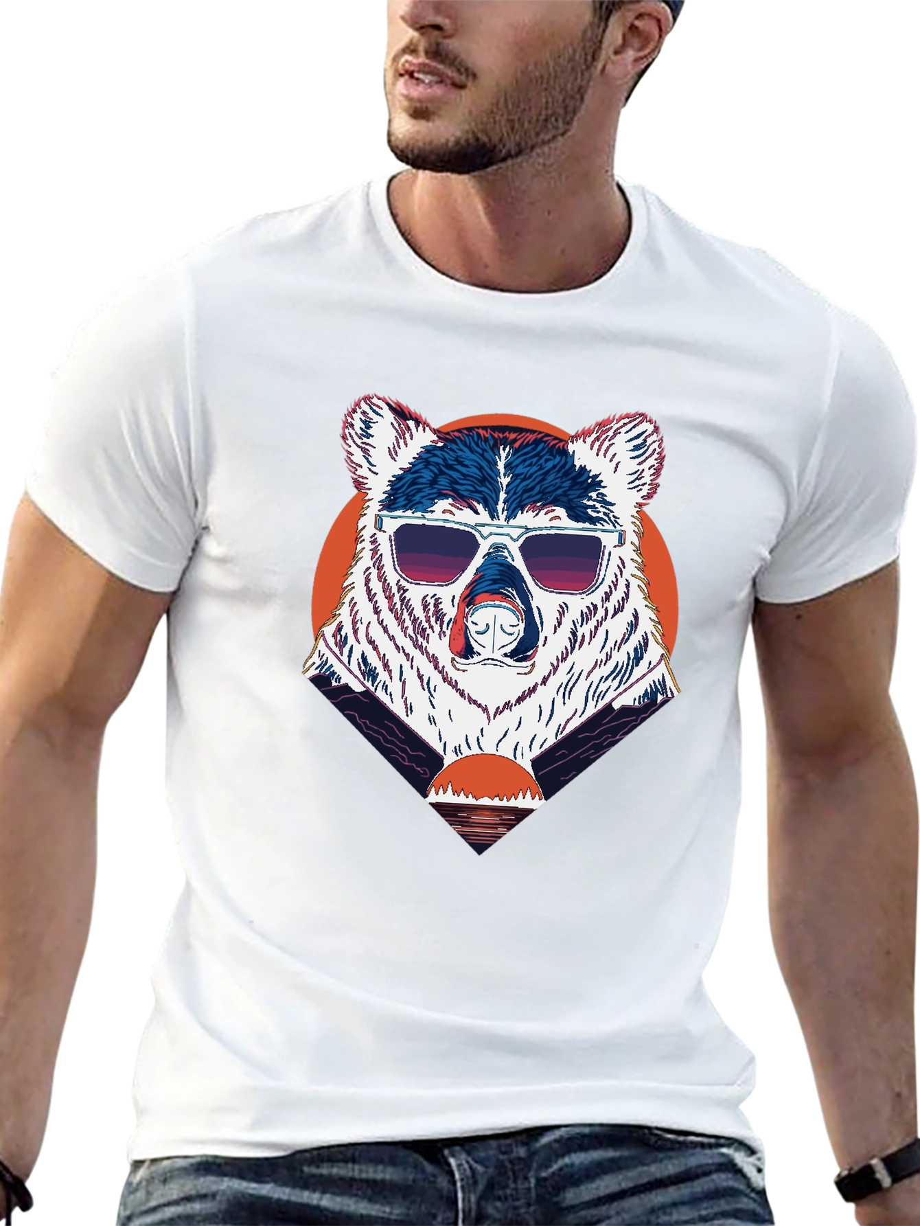 Cool Bear Sunset Graphic Tee