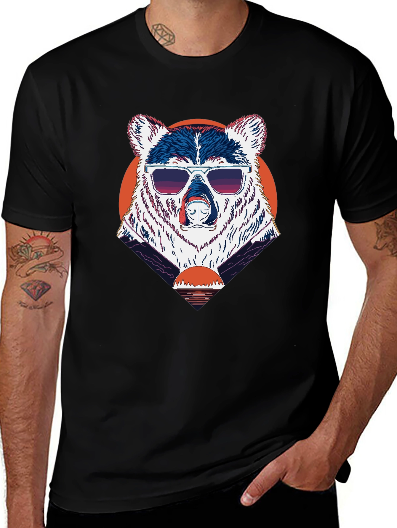Cool Bear Sunset Graphic Tee