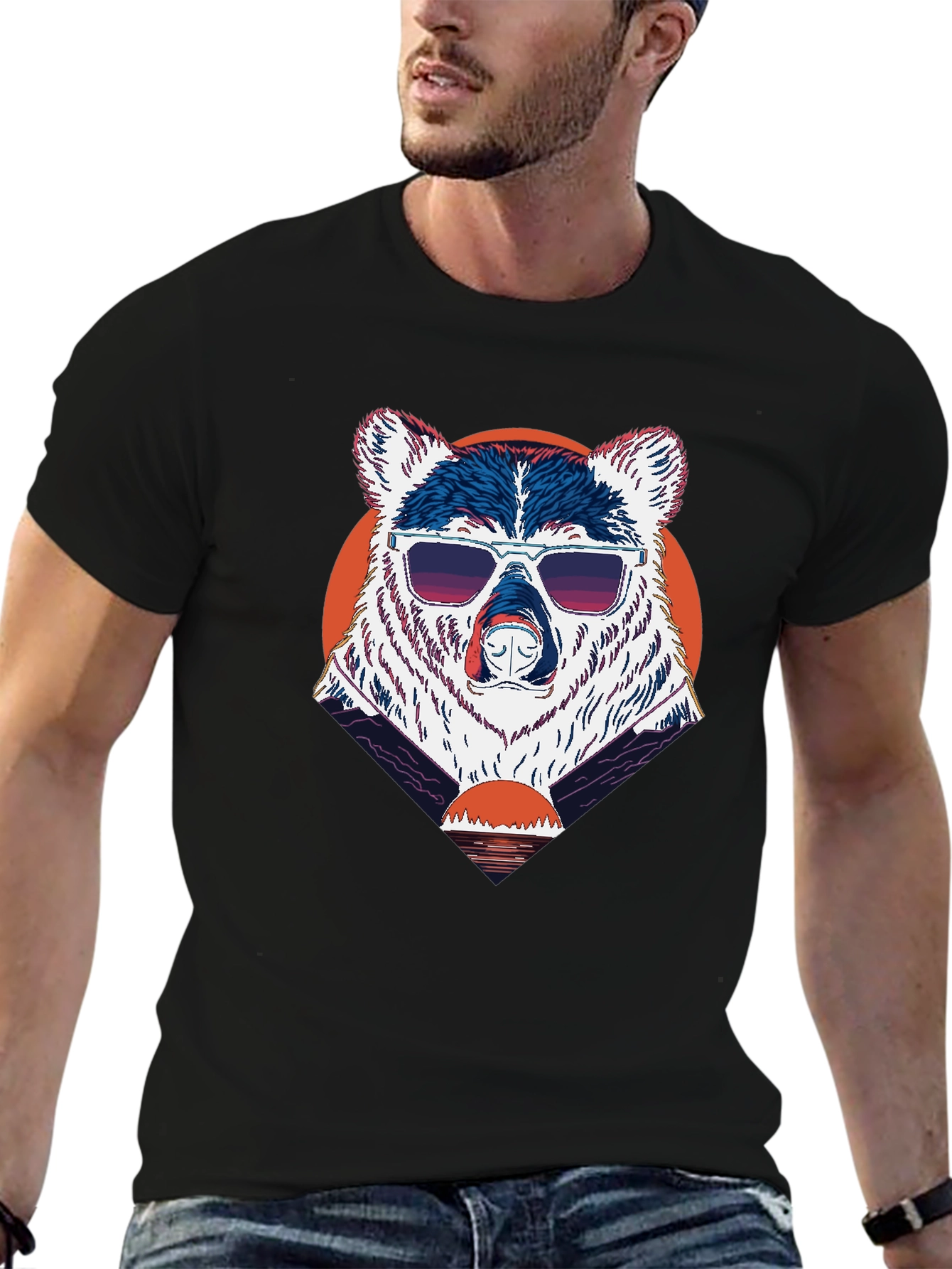 Cool Bear Sunset Graphic Tee