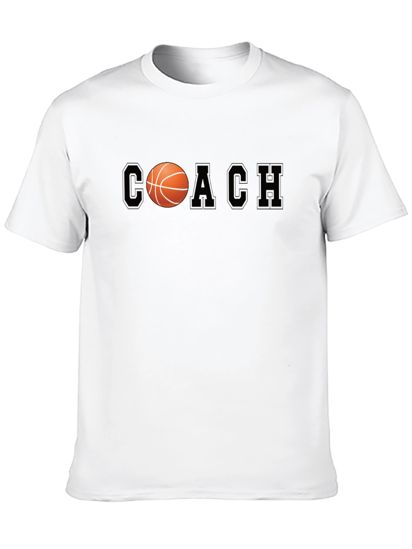 Basketball Coach Graphic Tee - Black Cotton T-Shirt