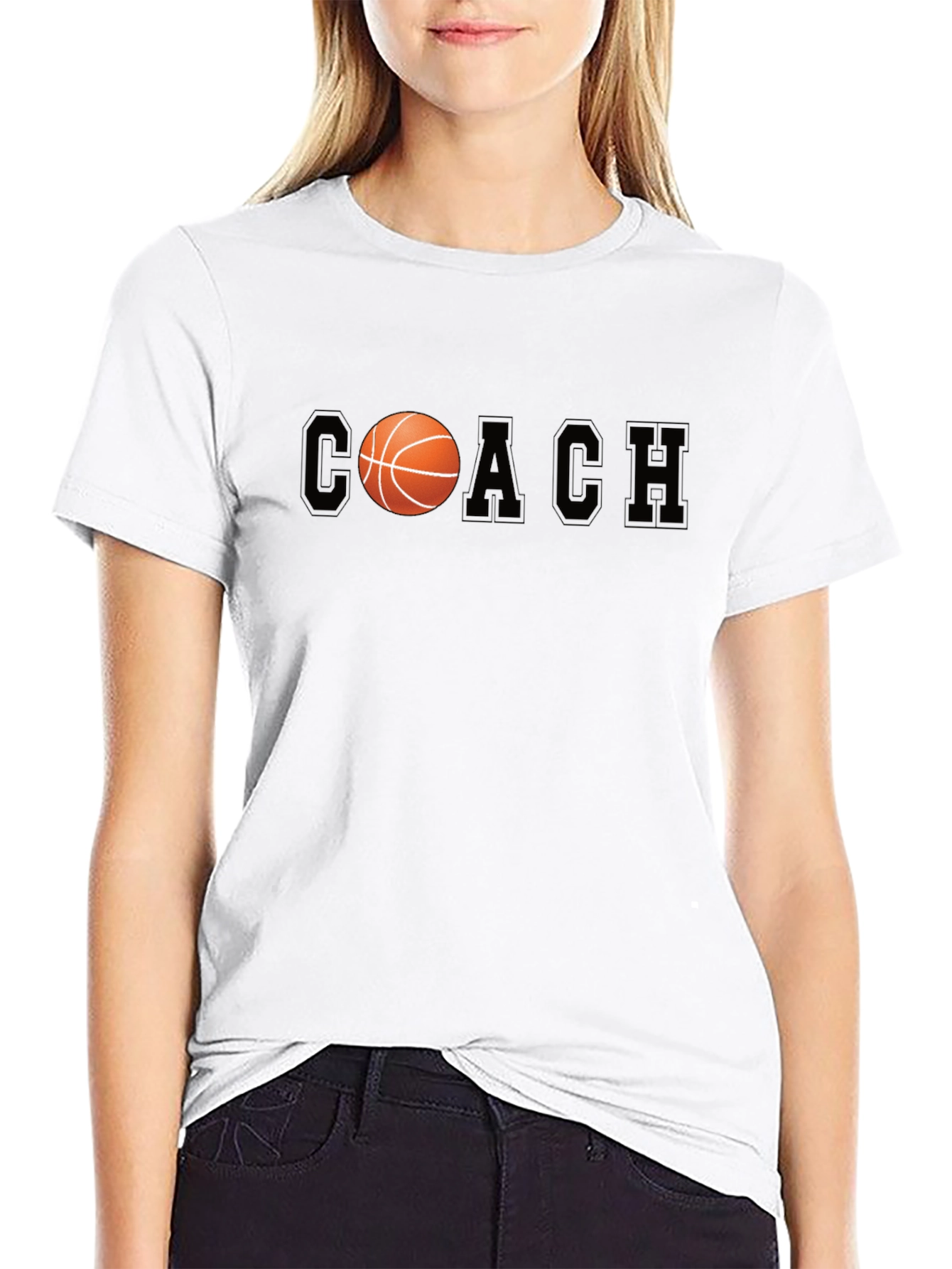 Basketball Coach Graphic Tee - Black Cotton T-Shirt