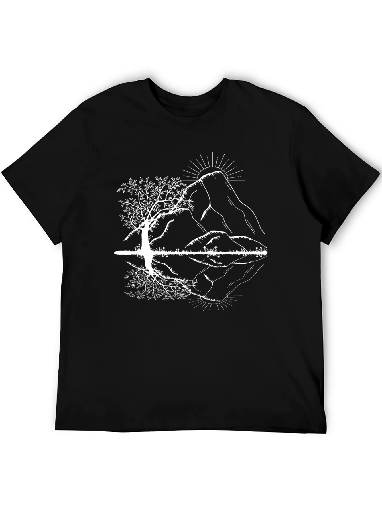 Mountain & Tree Graphic Tee - Nature Inspired Shirt