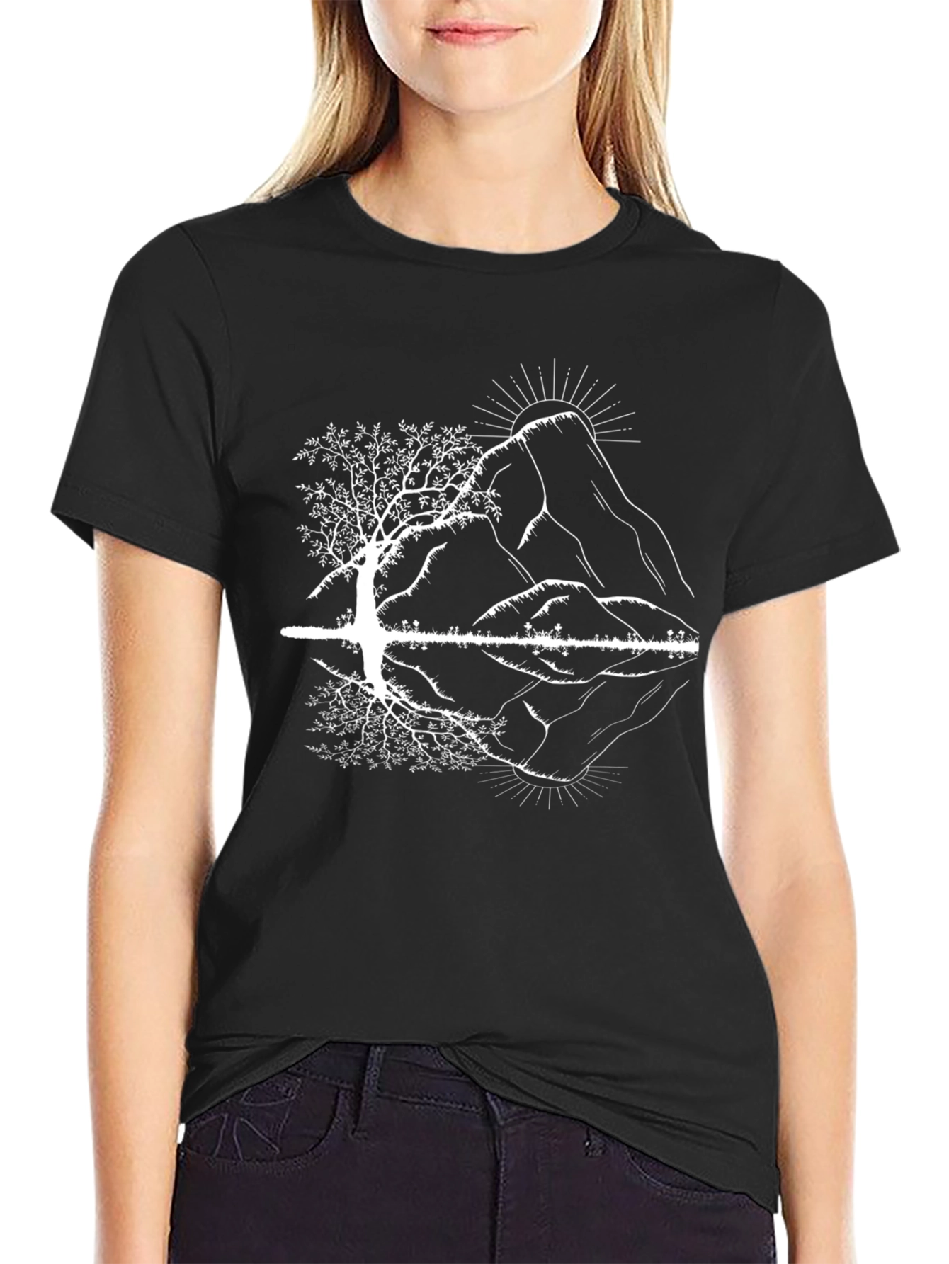 Mountain & Tree Graphic Tee - Nature Inspired Shirt