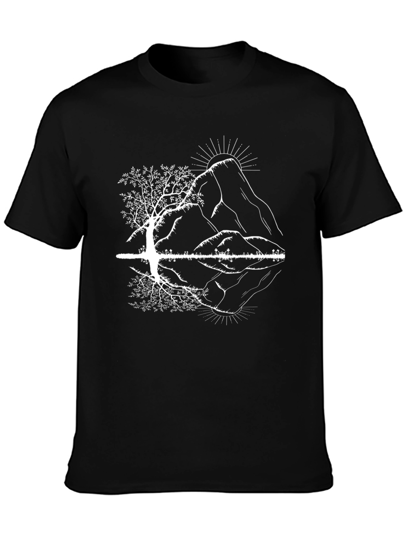 Mountain & Tree Graphic Tee - Nature Inspired Shirt