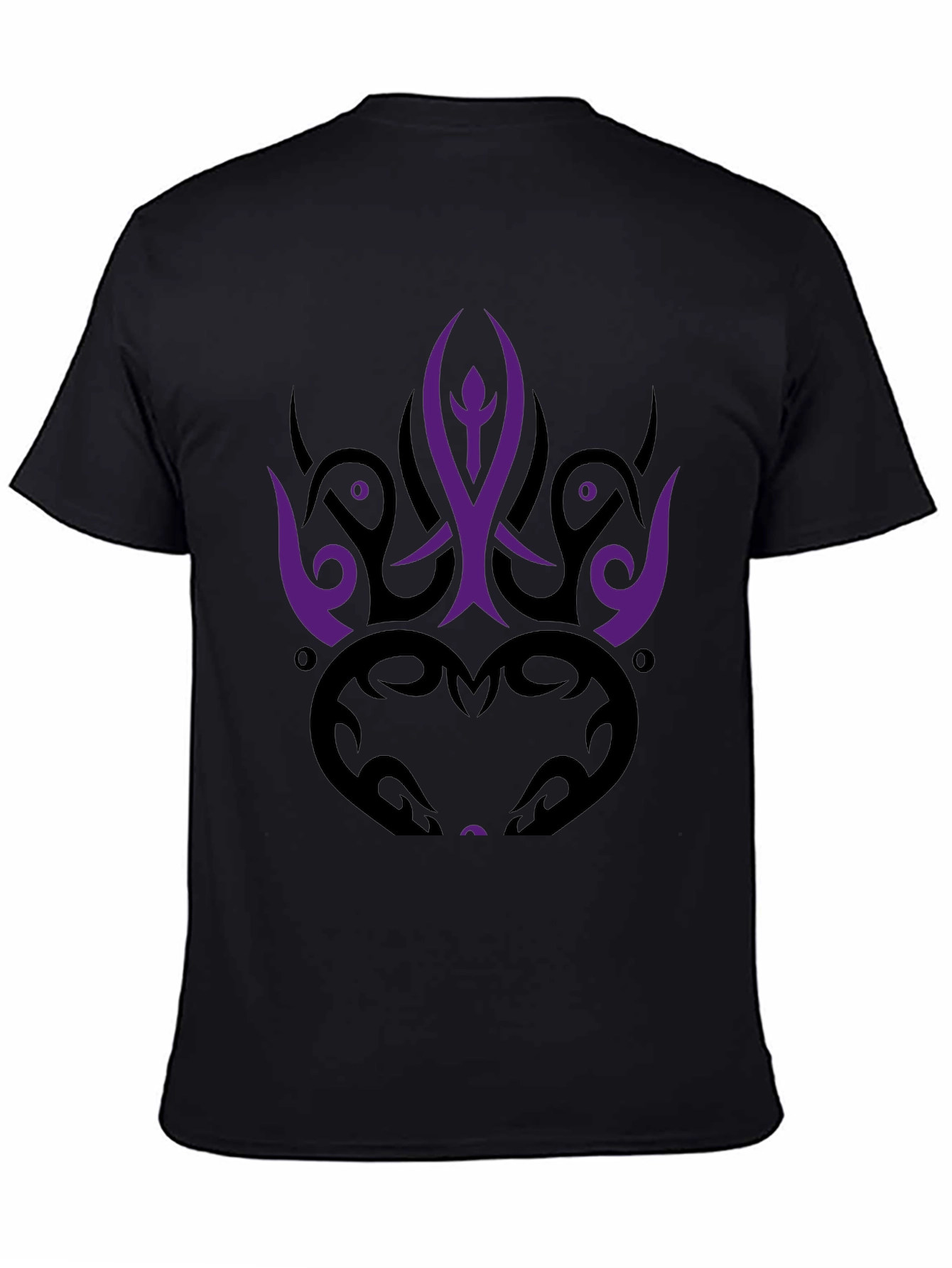 Tribal Graphic Tee - Bold Purple & Black Design