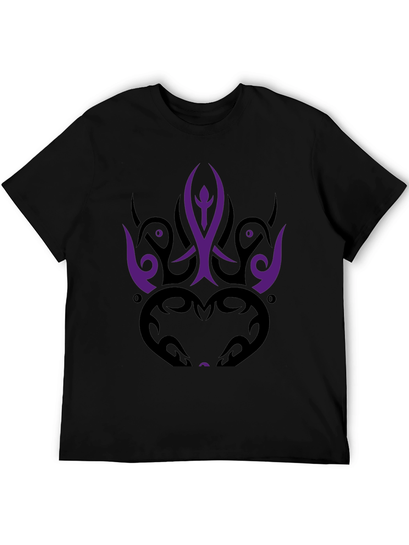 Tribal Graphic Tee - Bold Purple & Black Design