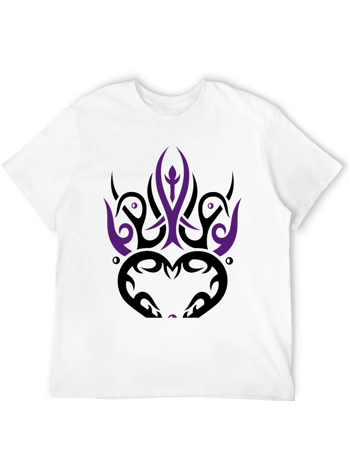 Tribal Graphic Tee - Bold Purple & Black Design