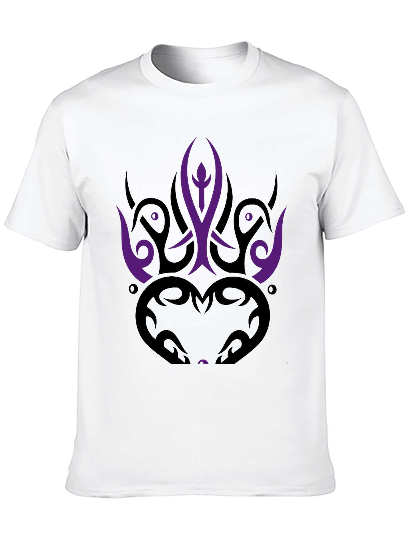 Tribal Graphic Tee - Bold Purple & Black Design