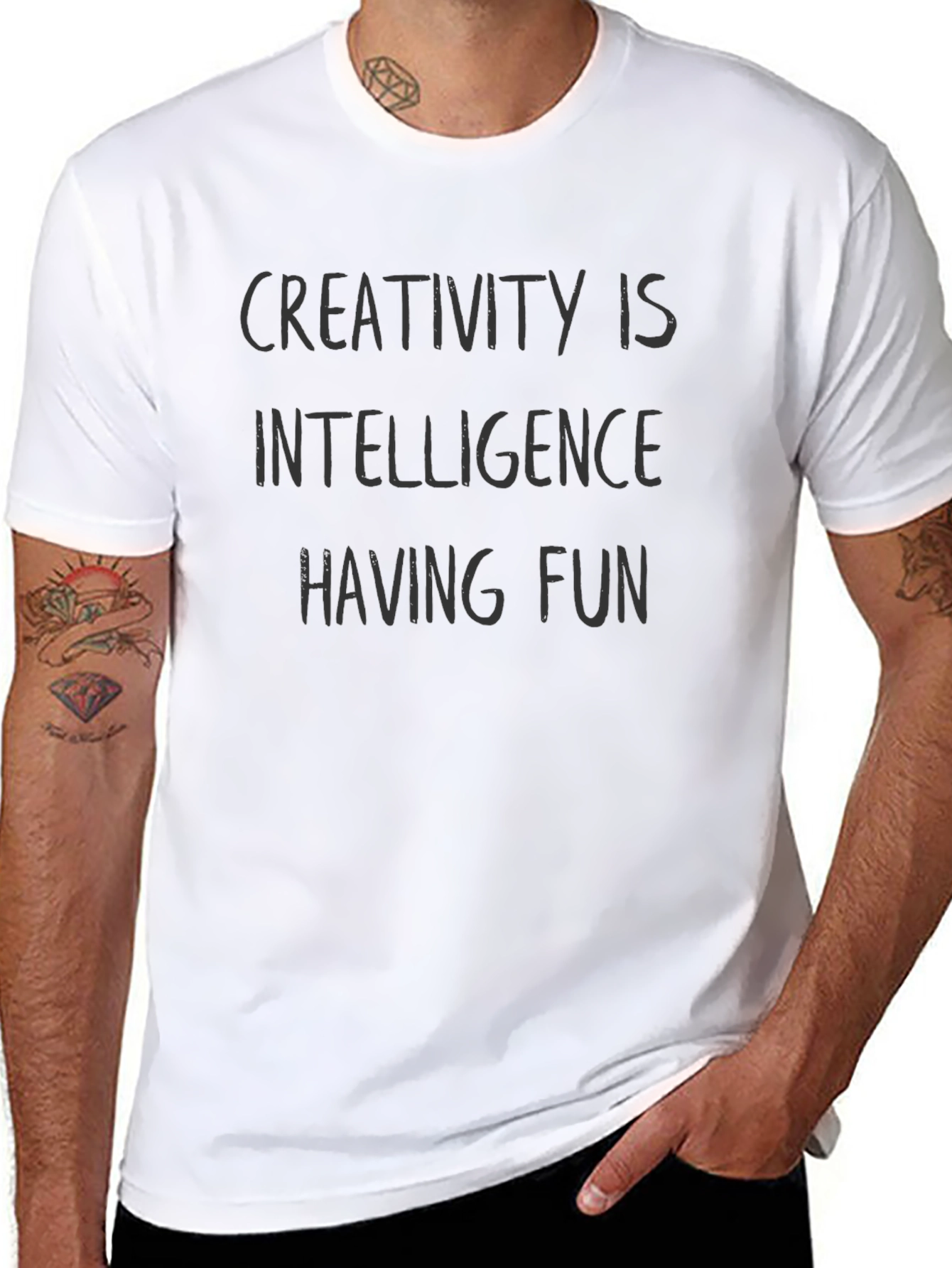 Creativity is Intelligence Having Fun Black T-Shirt