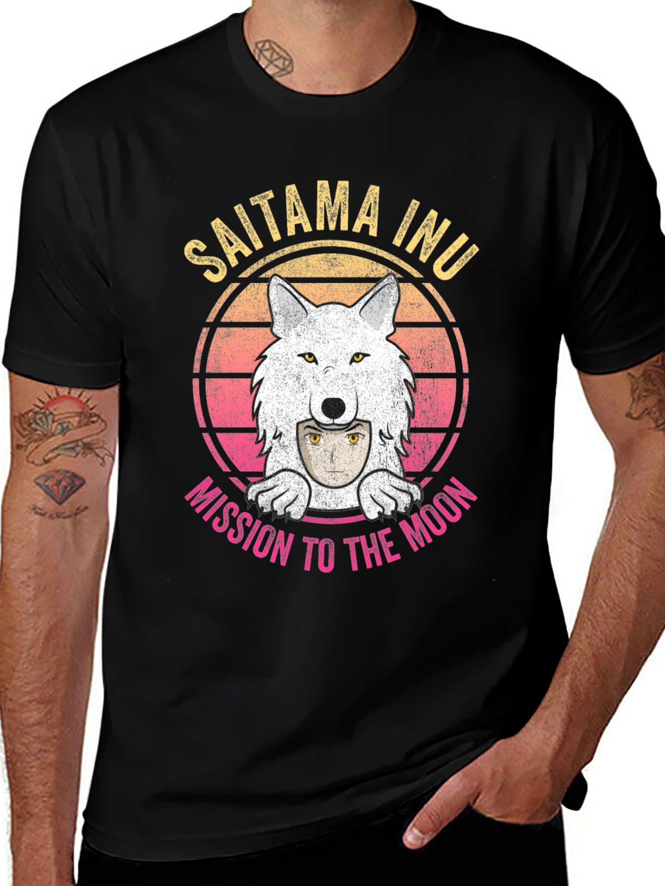 Saitama Inu Wolf Moon Mission T-Shirt