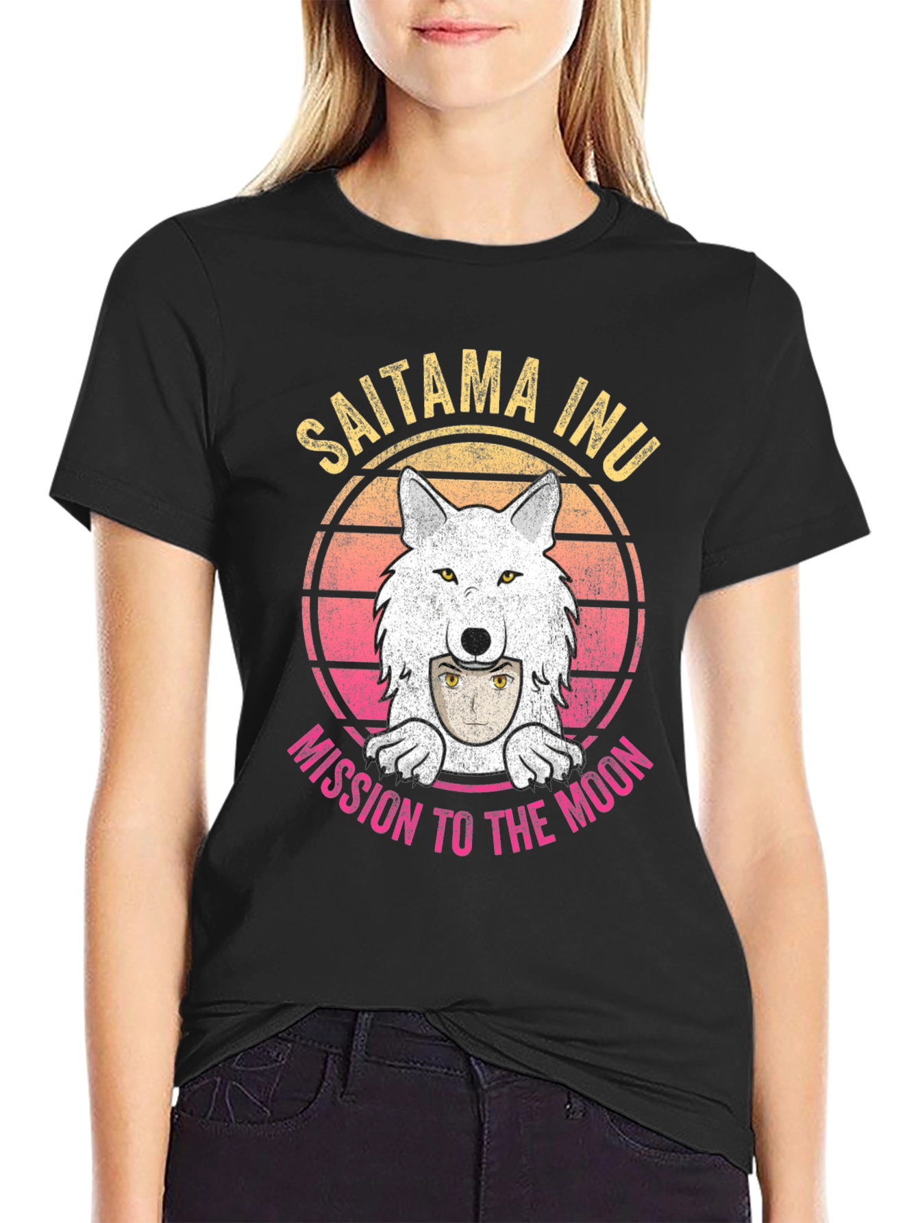 Saitama Inu Wolf Moon Mission T-Shirt