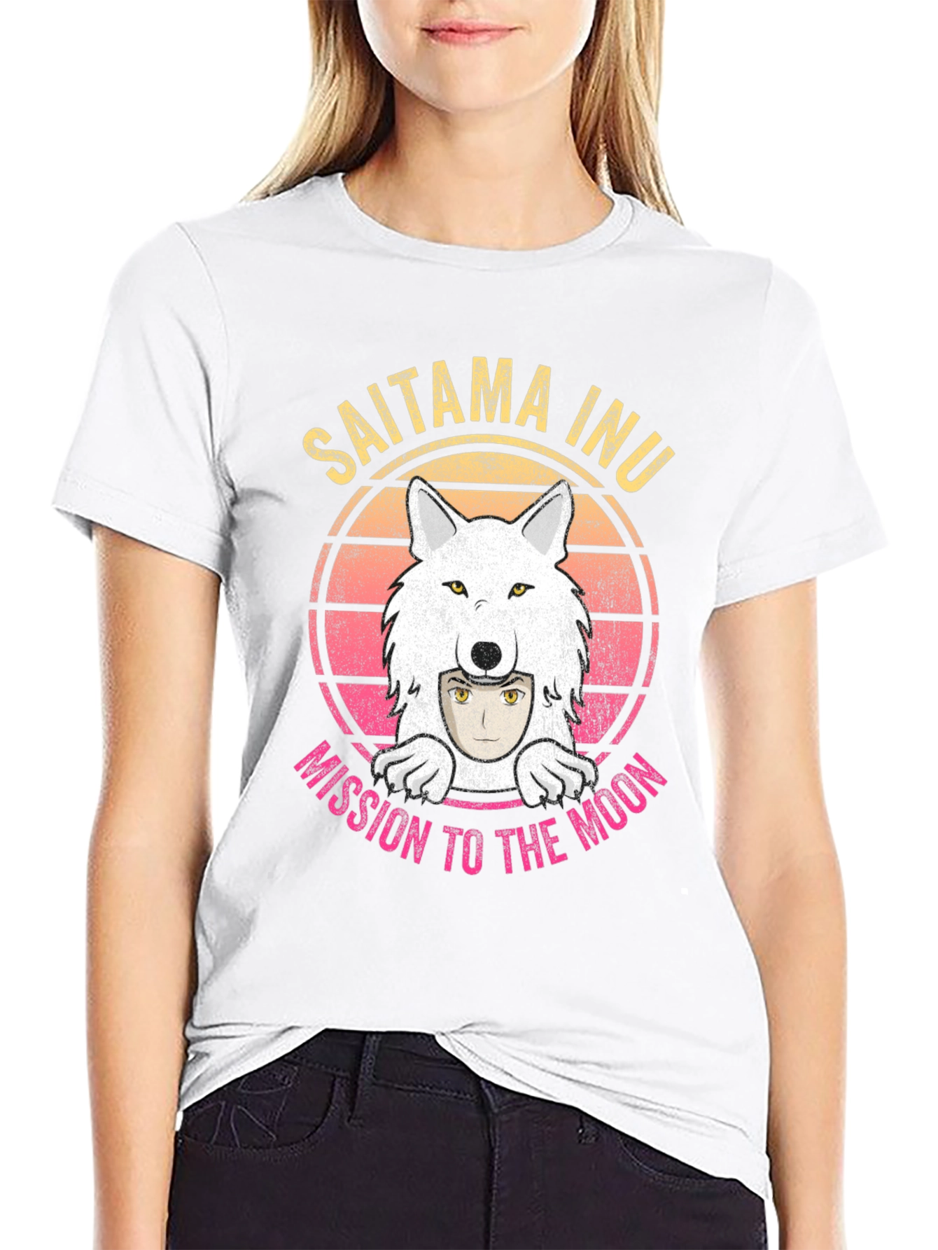 Saitama Inu Wolf Moon Mission T-Shirt
