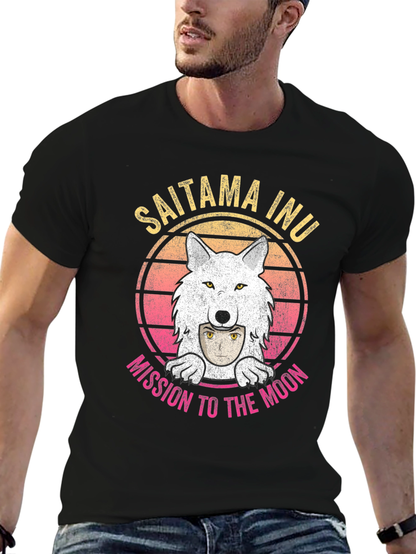 Saitama Inu Wolf Moon Mission T-Shirt