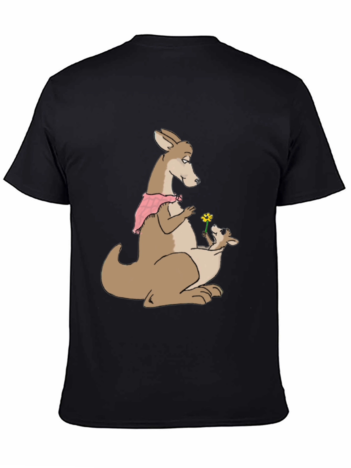 Kangaroo Mom & Baby T-Shirt - Cute Cartoon Design