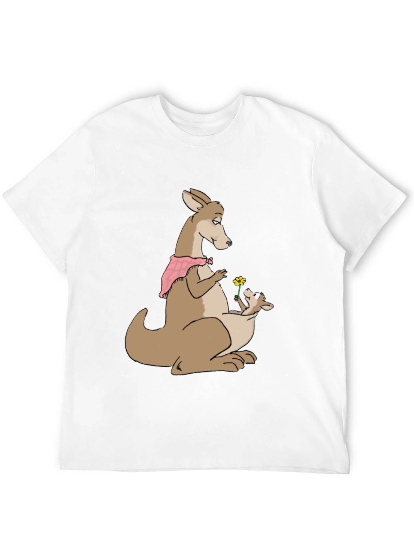 Kangaroo Mom & Baby T-Shirt - Cute Cartoon Design