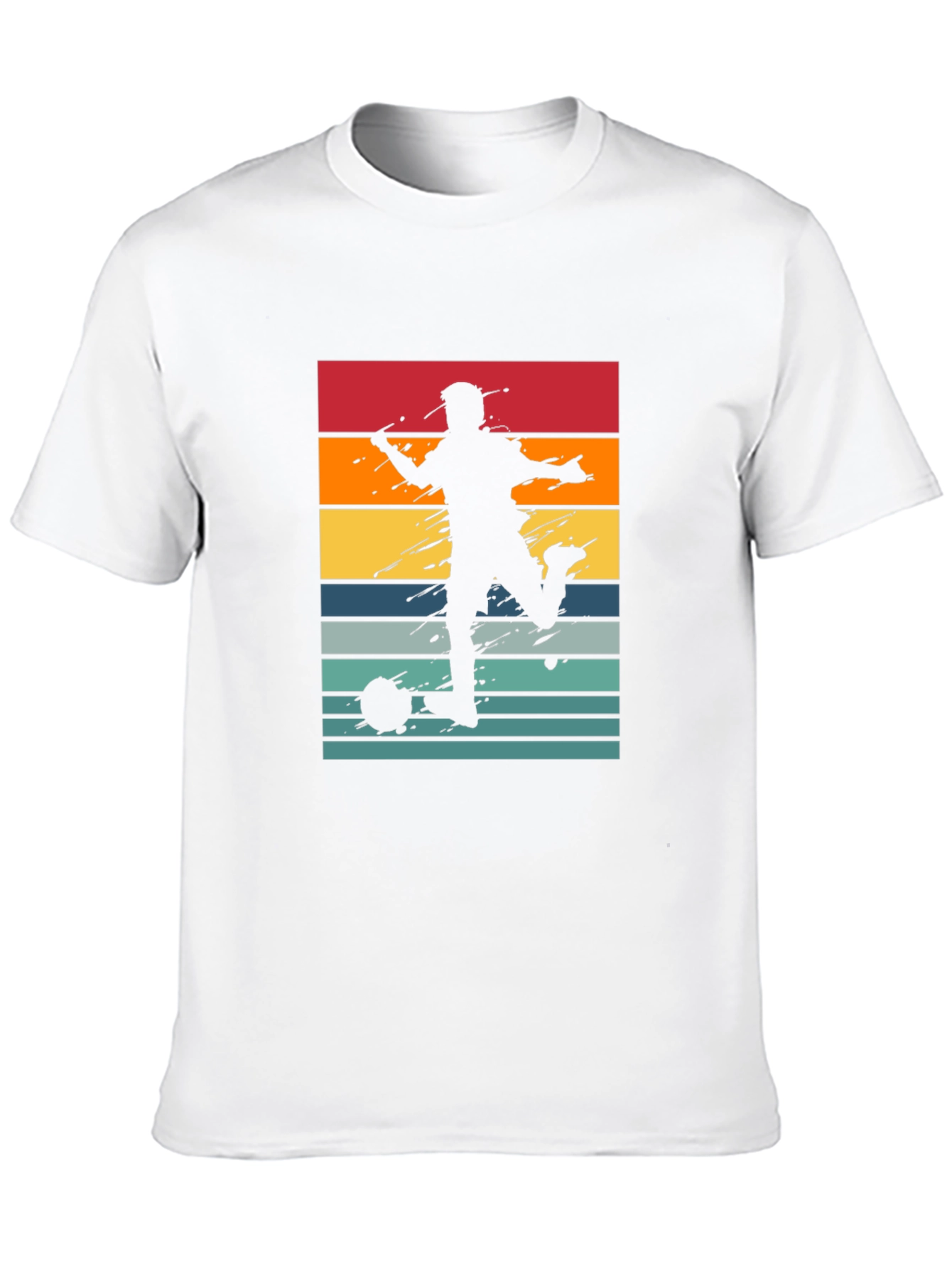 Retro Soccer Player T-Shirt - Black