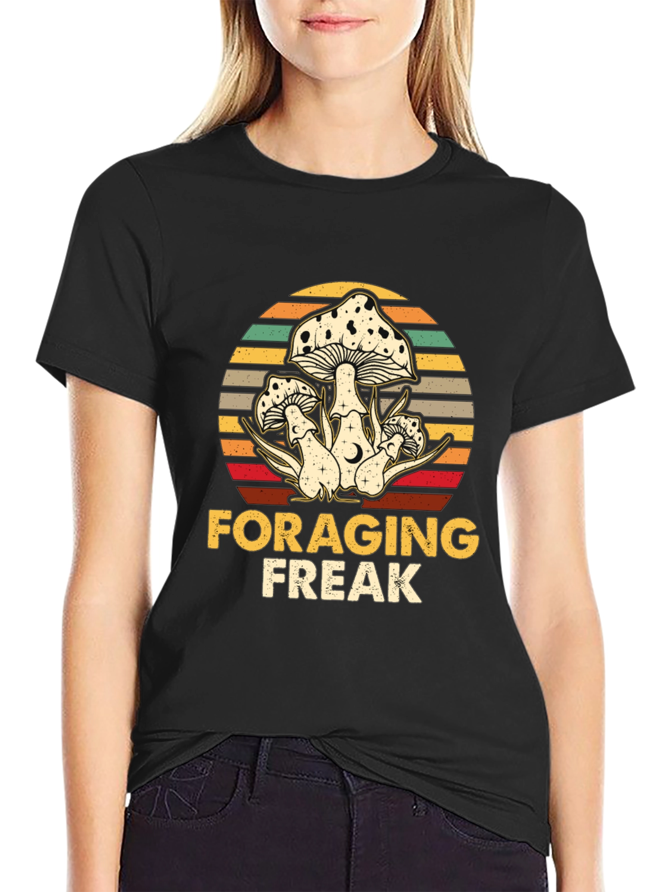 Foraging Freak Mushroom Graphic T-Shirt