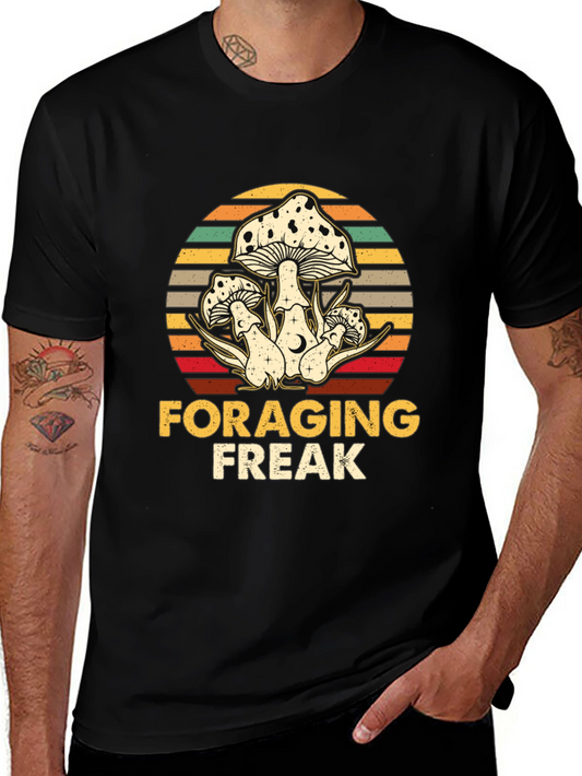 Foraging Freak Mushroom Graphic T-Shirt