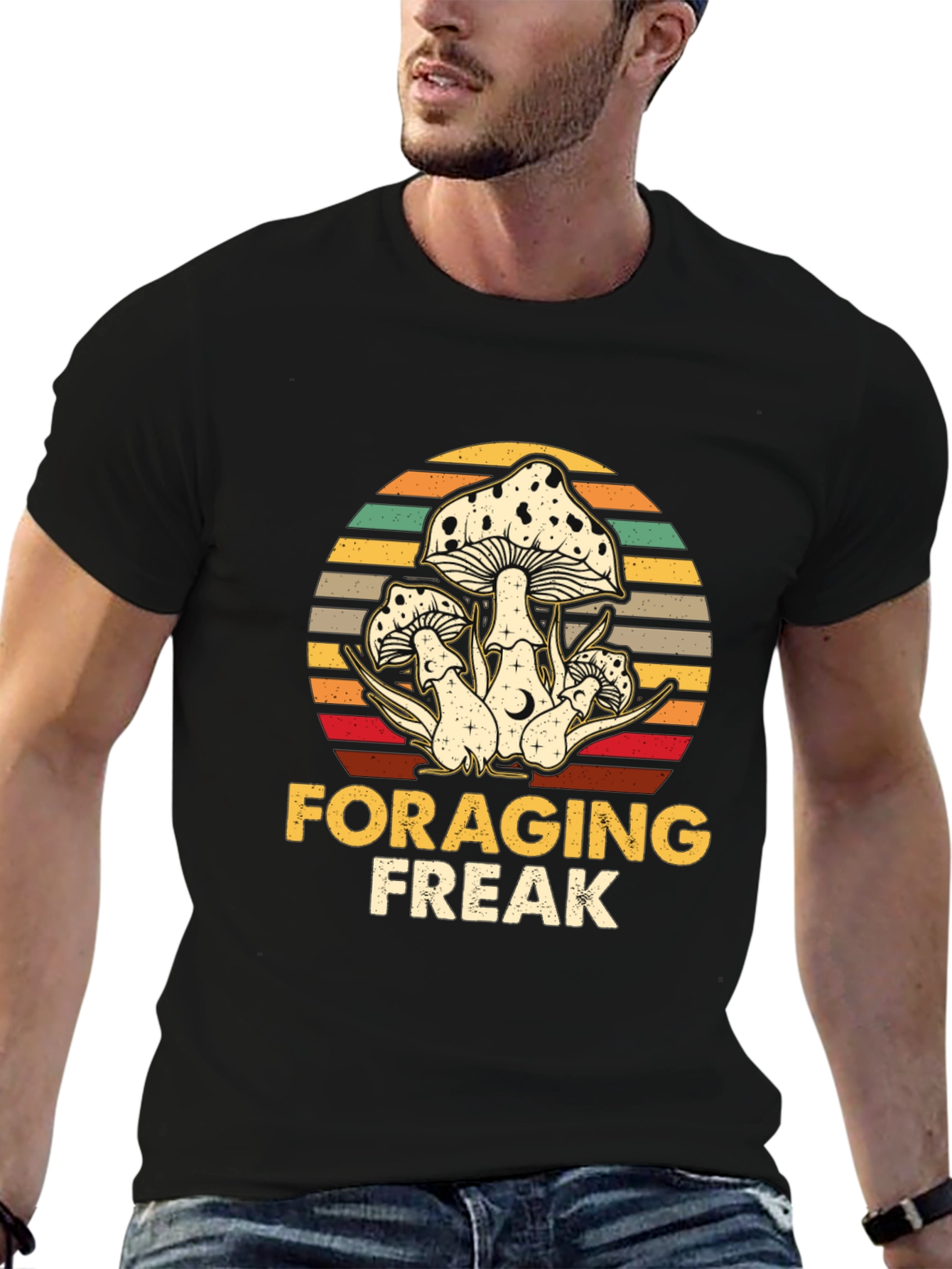 Foraging Freak Mushroom Graphic T-Shirt