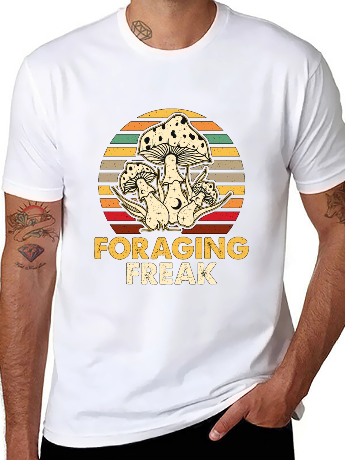 Foraging Freak Mushroom Graphic T-Shirt
