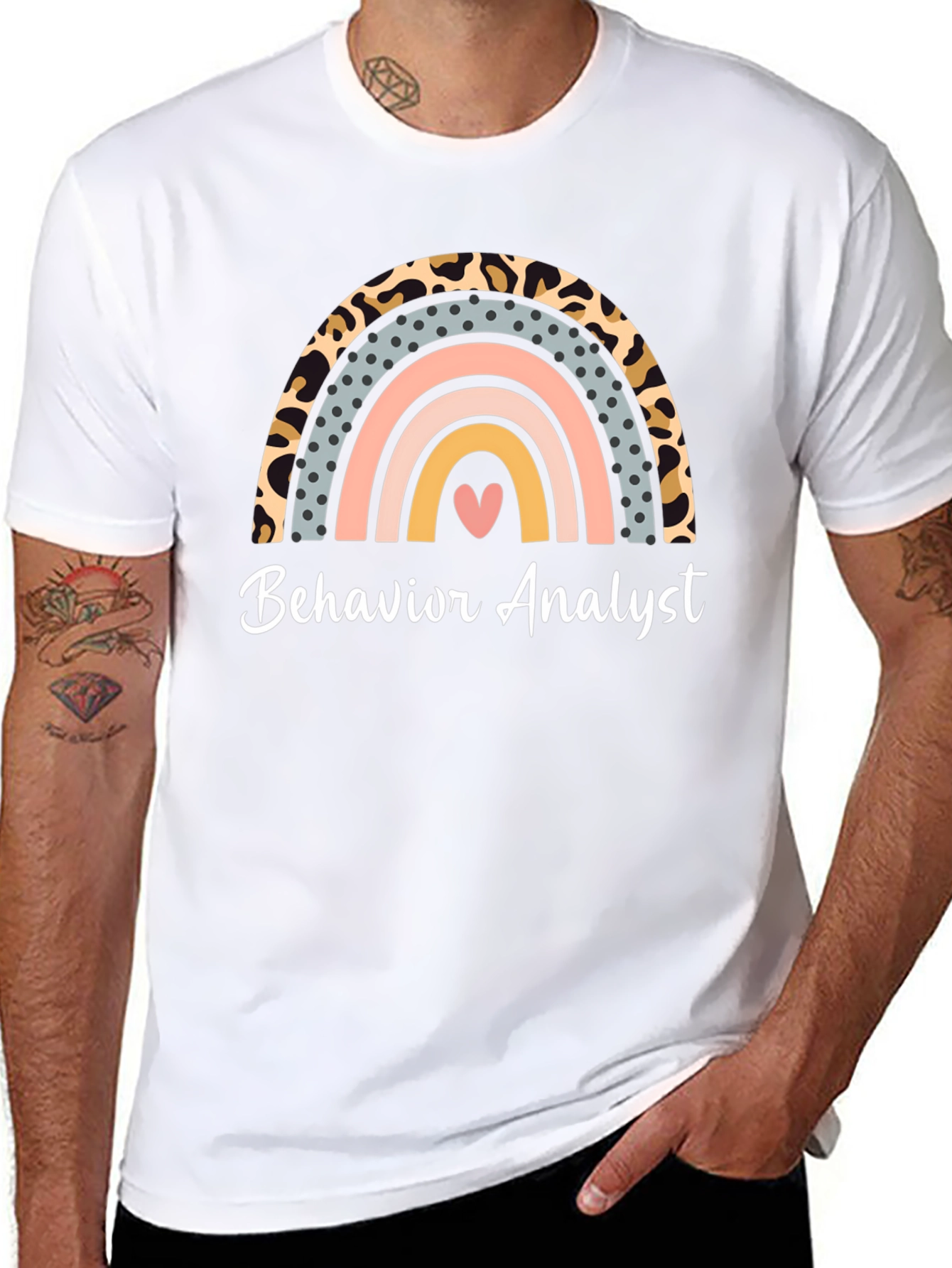 Behavior Analyst Rainbow Heart T-Shirt