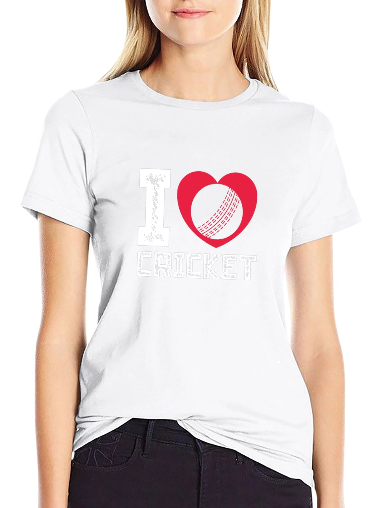 I Love Cricket Black T-Shirt