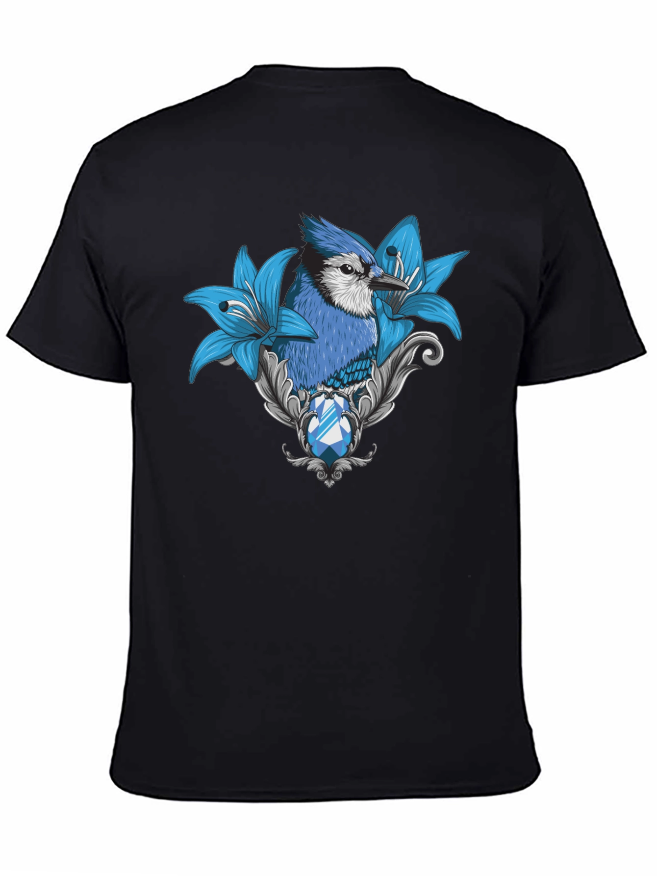 Blue Jay Lily Graphic Print T-Shirt