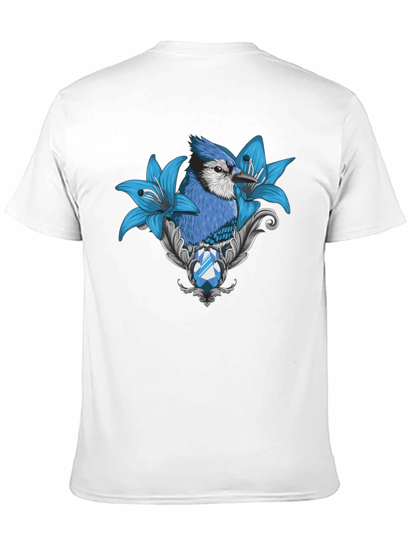 Blue Jay Lily Graphic Print T-Shirt