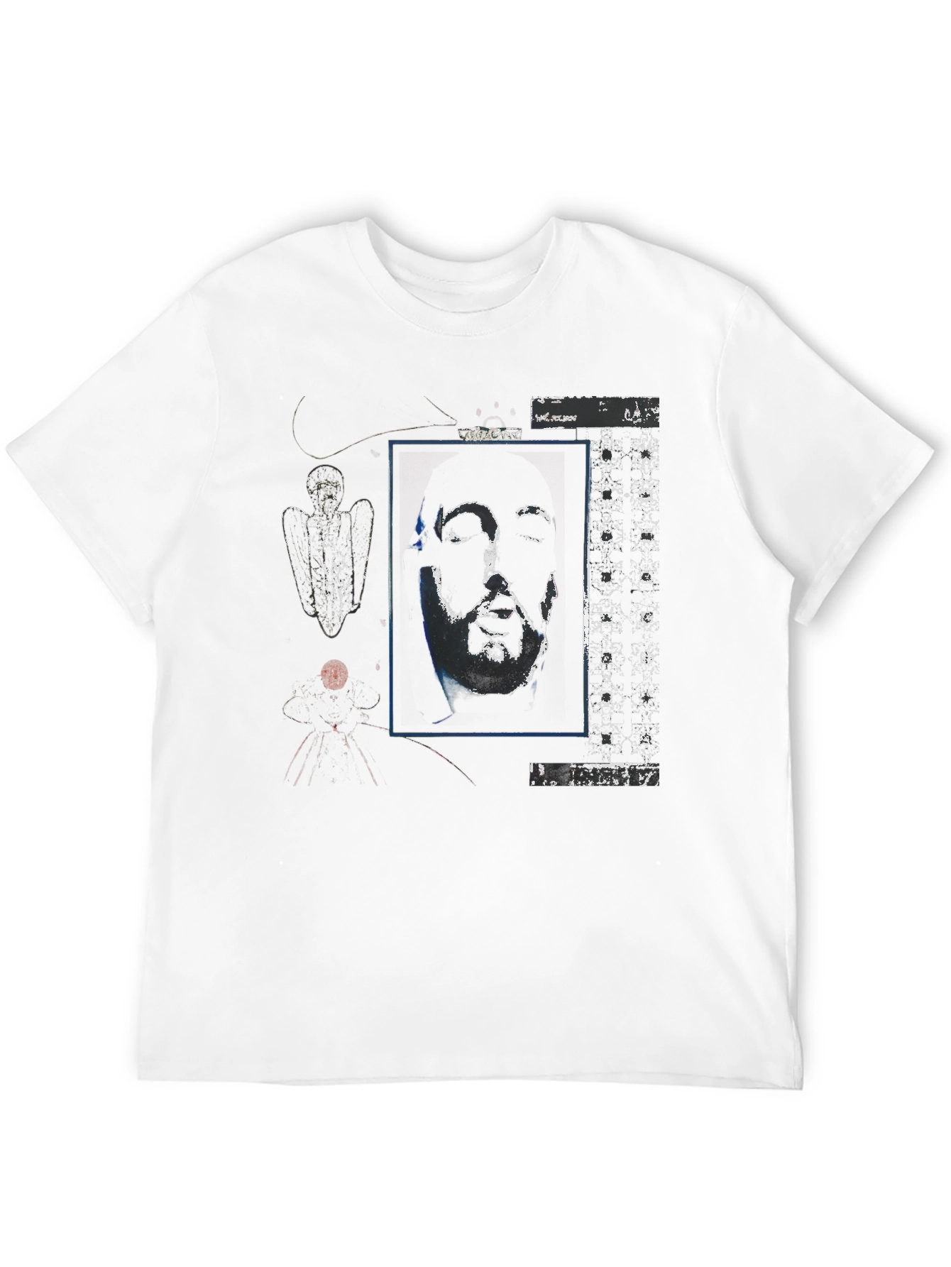 Abstract Graphic Print Black Crew Neck T-Shirt