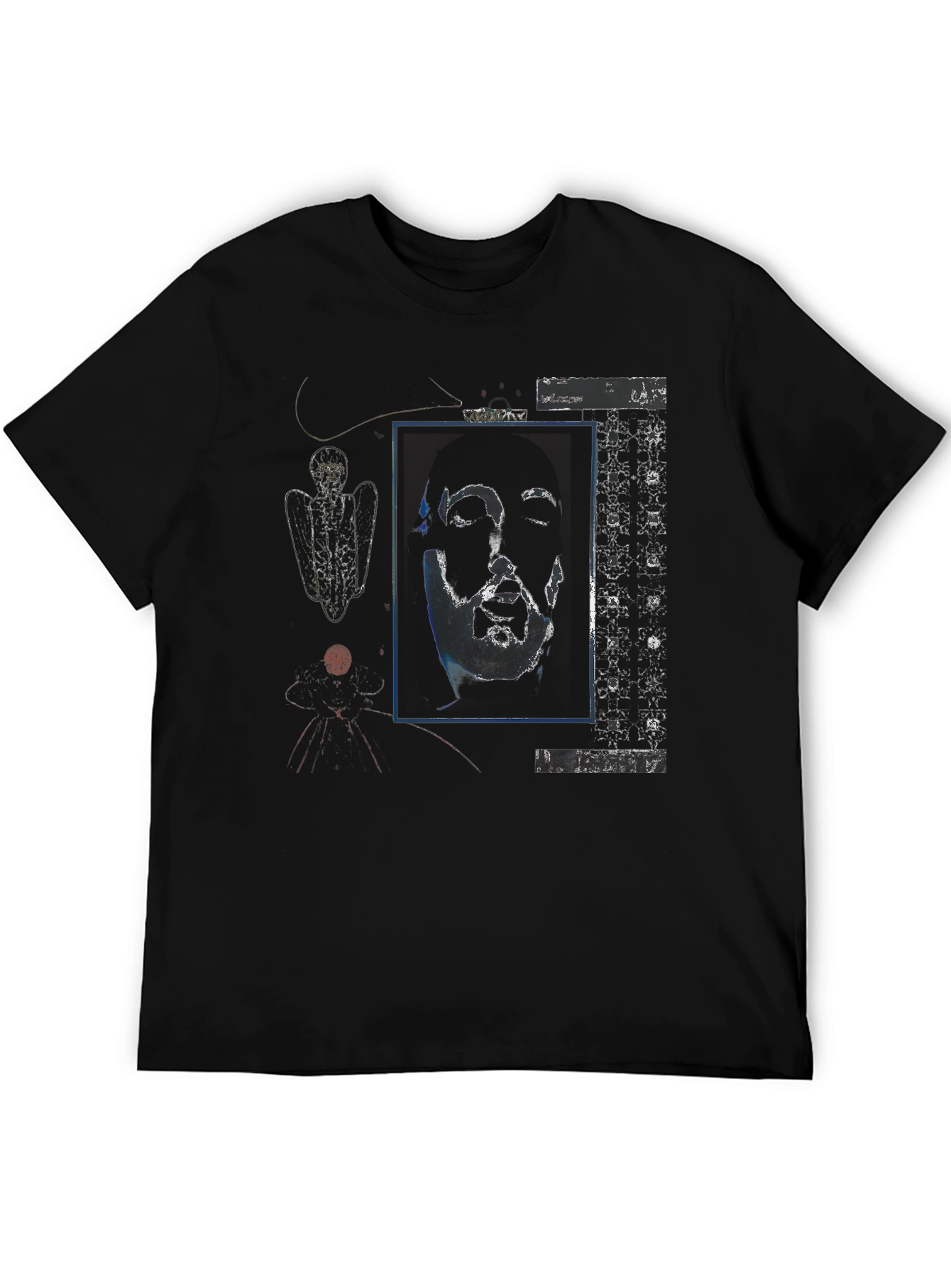 Abstract Graphic Print Black Crew Neck T-Shirt