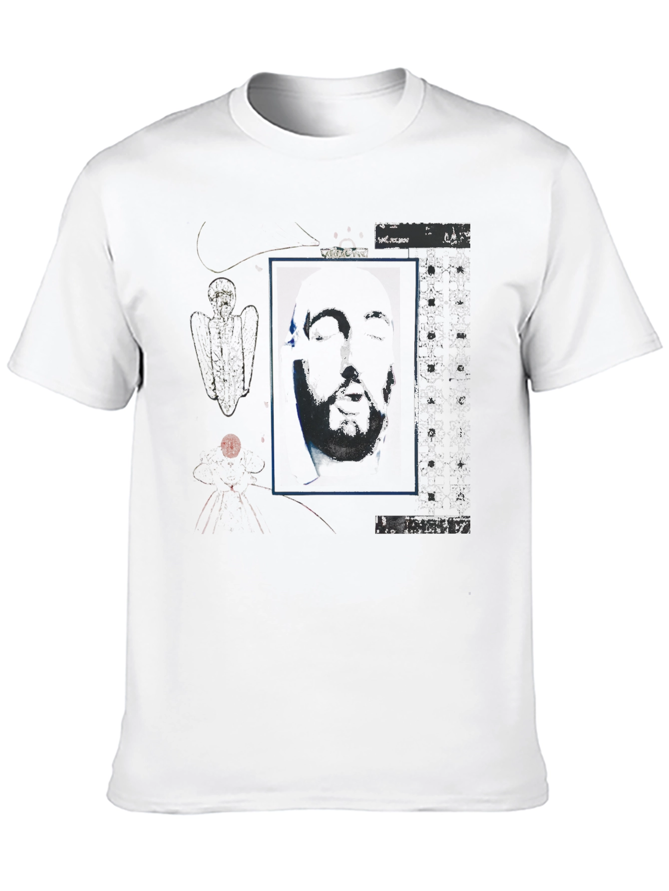 Abstract Graphic Print Black Crew Neck T-Shirt