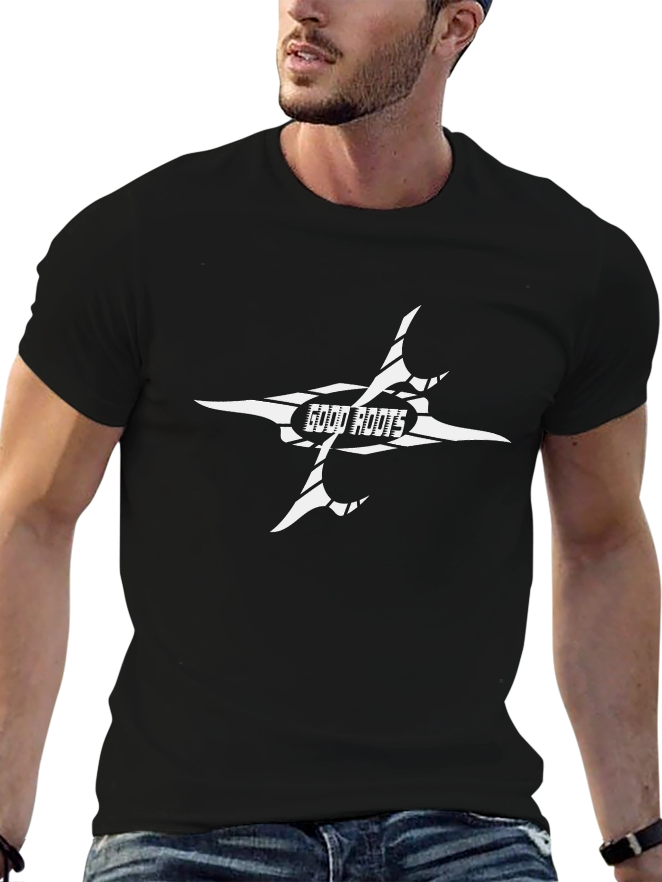 Good Roots Graphic Print Black T-Shirt