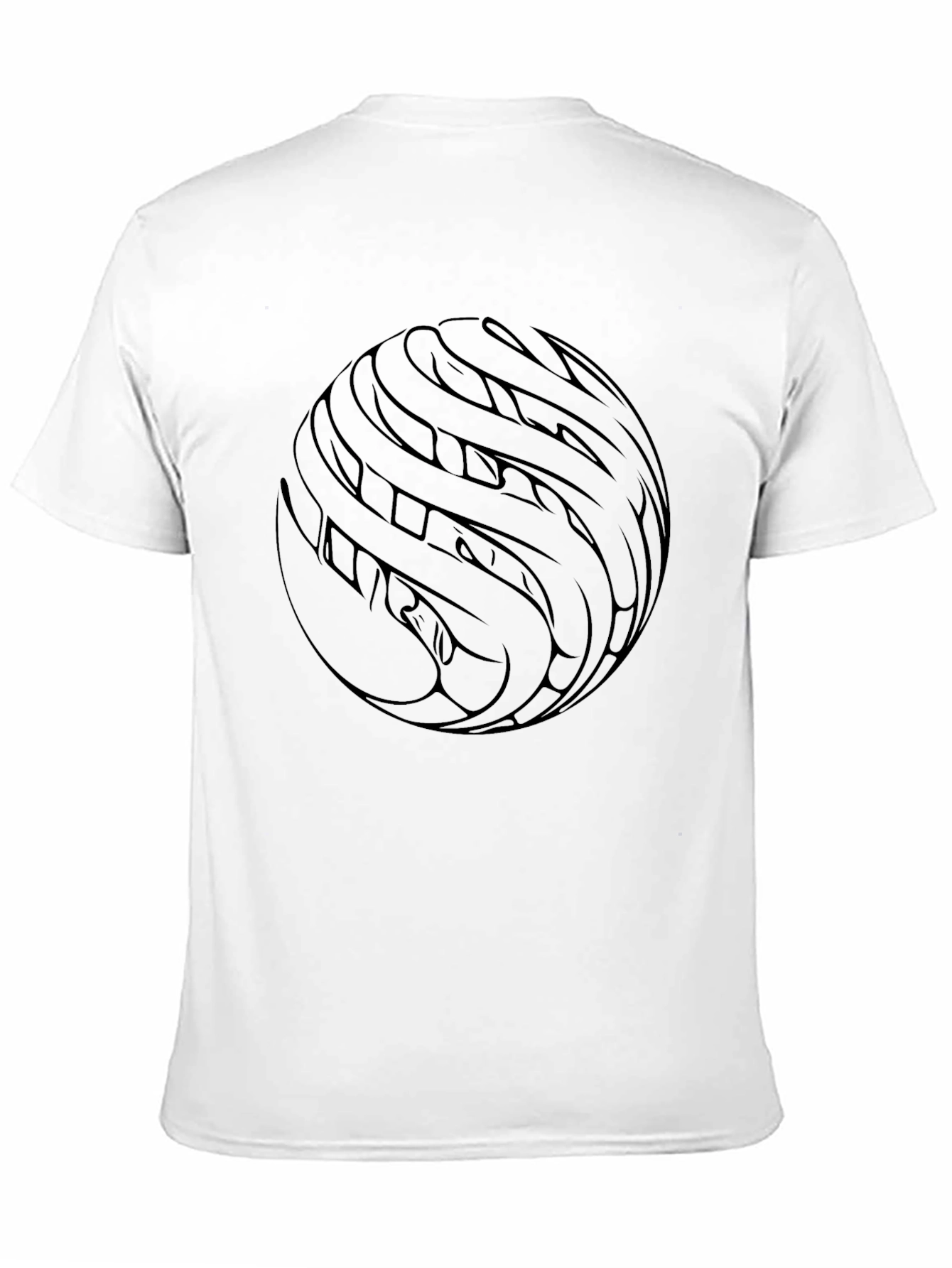 Abstract Sphere Graphic T-Shirt - Stylish Mens Black Tee