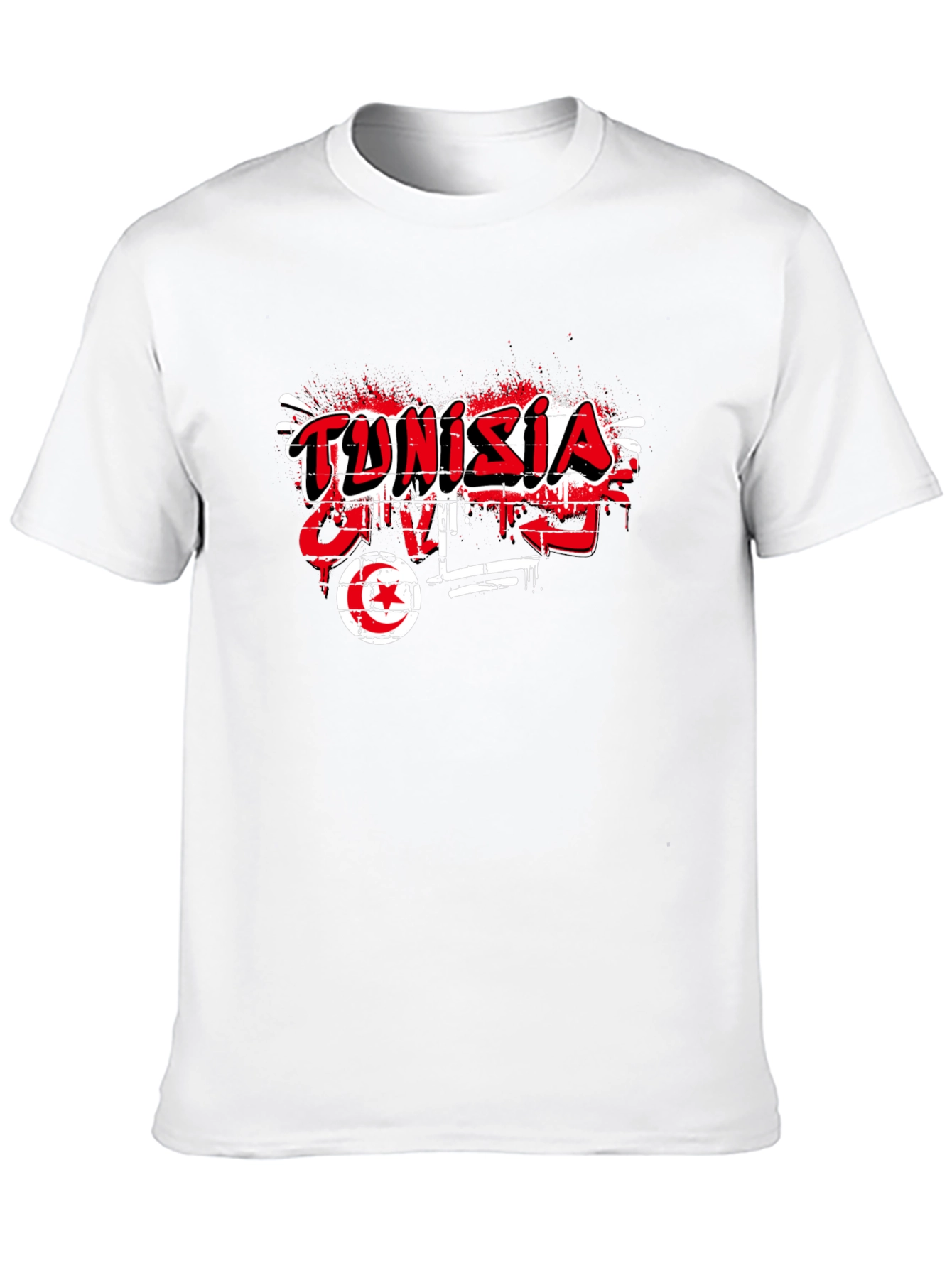 Tunisia Pride Graphic Tee - Stylish Black Cotton Shirt