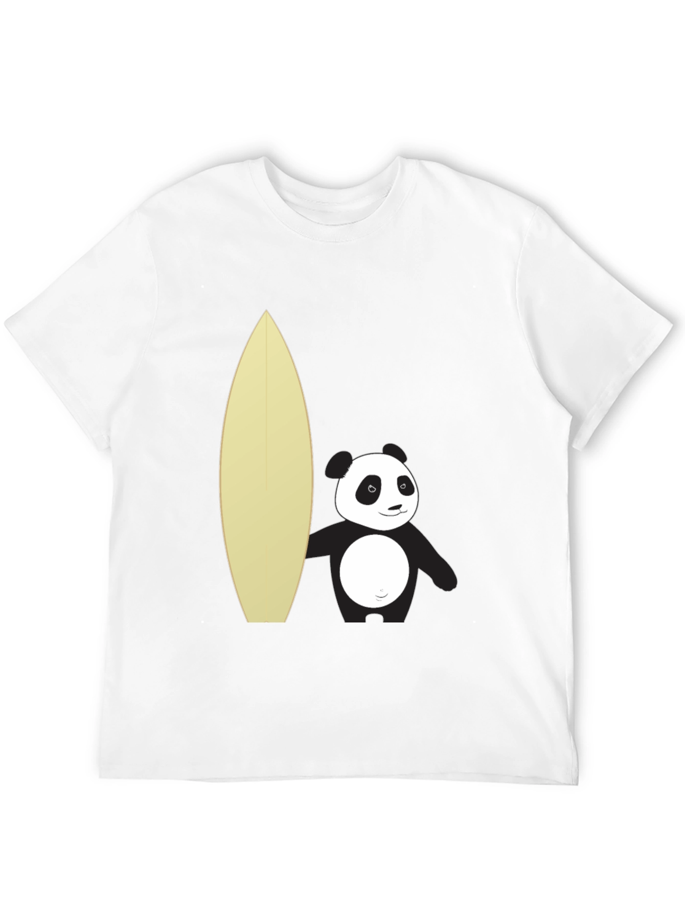 Panda Surfer Graphic Tee - Black Cotton T-Shirt
