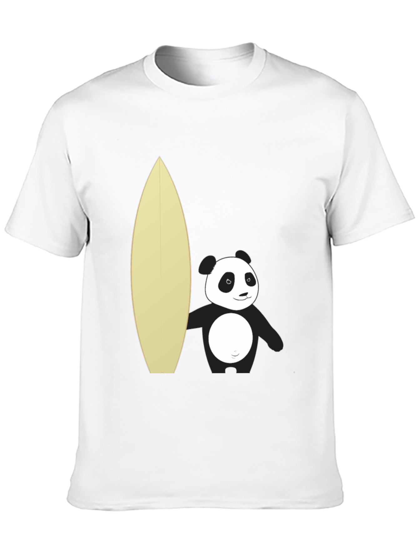 Panda Surfer Graphic Tee - Black Cotton T-Shirt