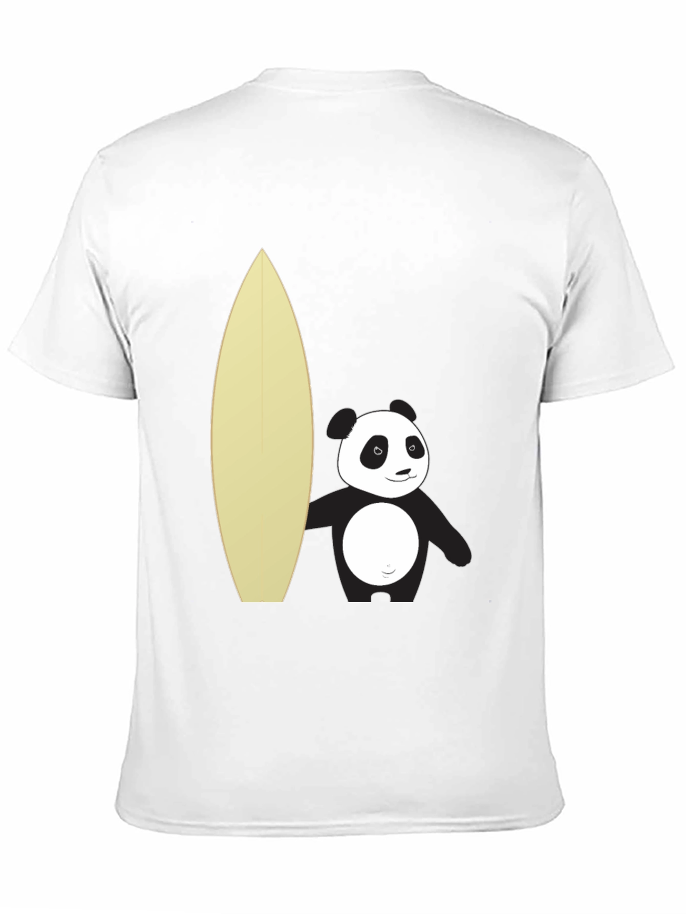 Panda Surfer Graphic Tee - Black Cotton T-Shirt
