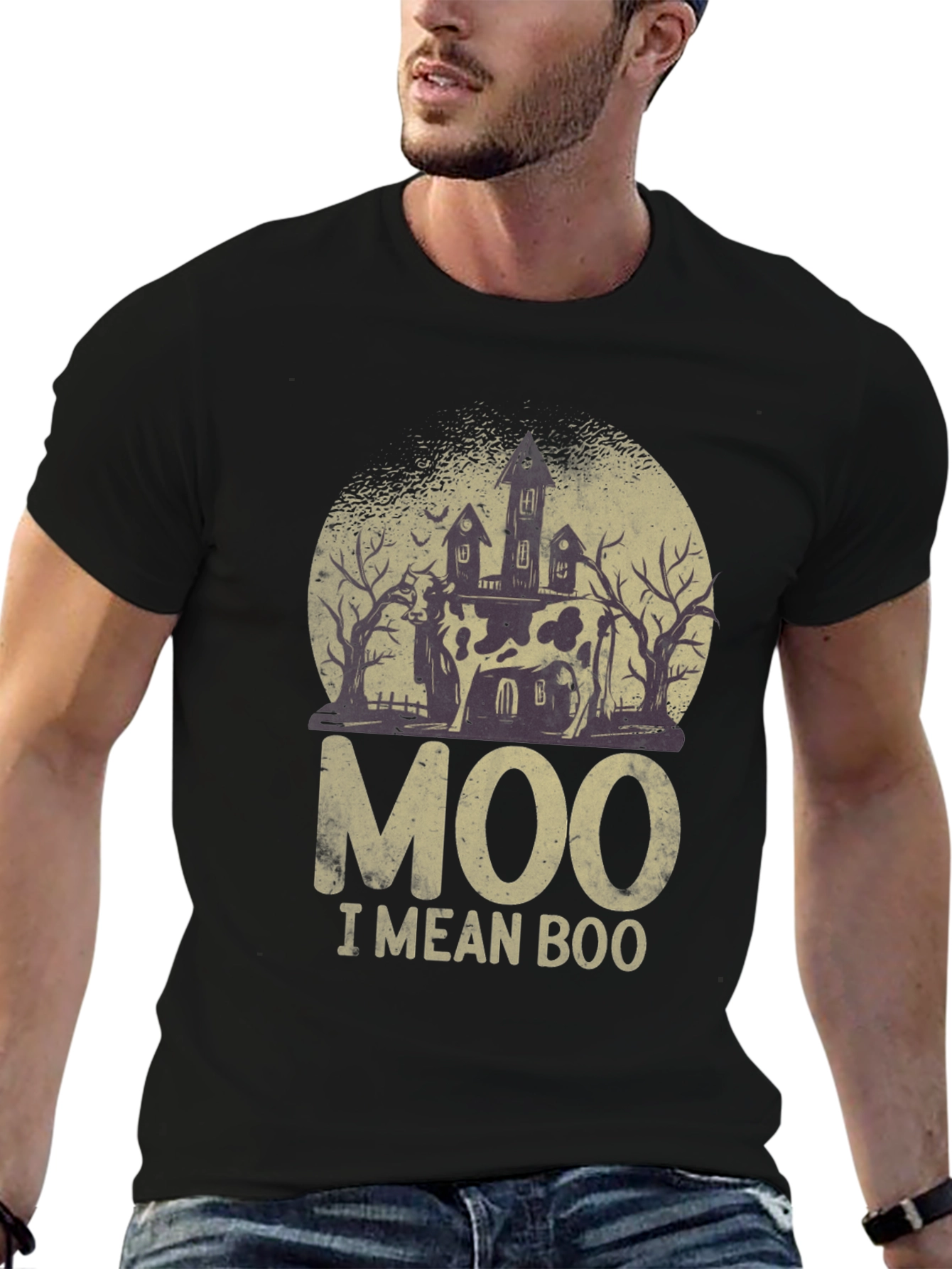 Moo I Mean Boo Halloween T-Shirt