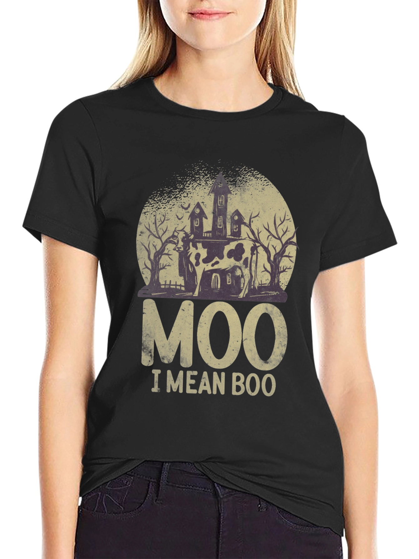 Moo I Mean Boo Halloween T-Shirt